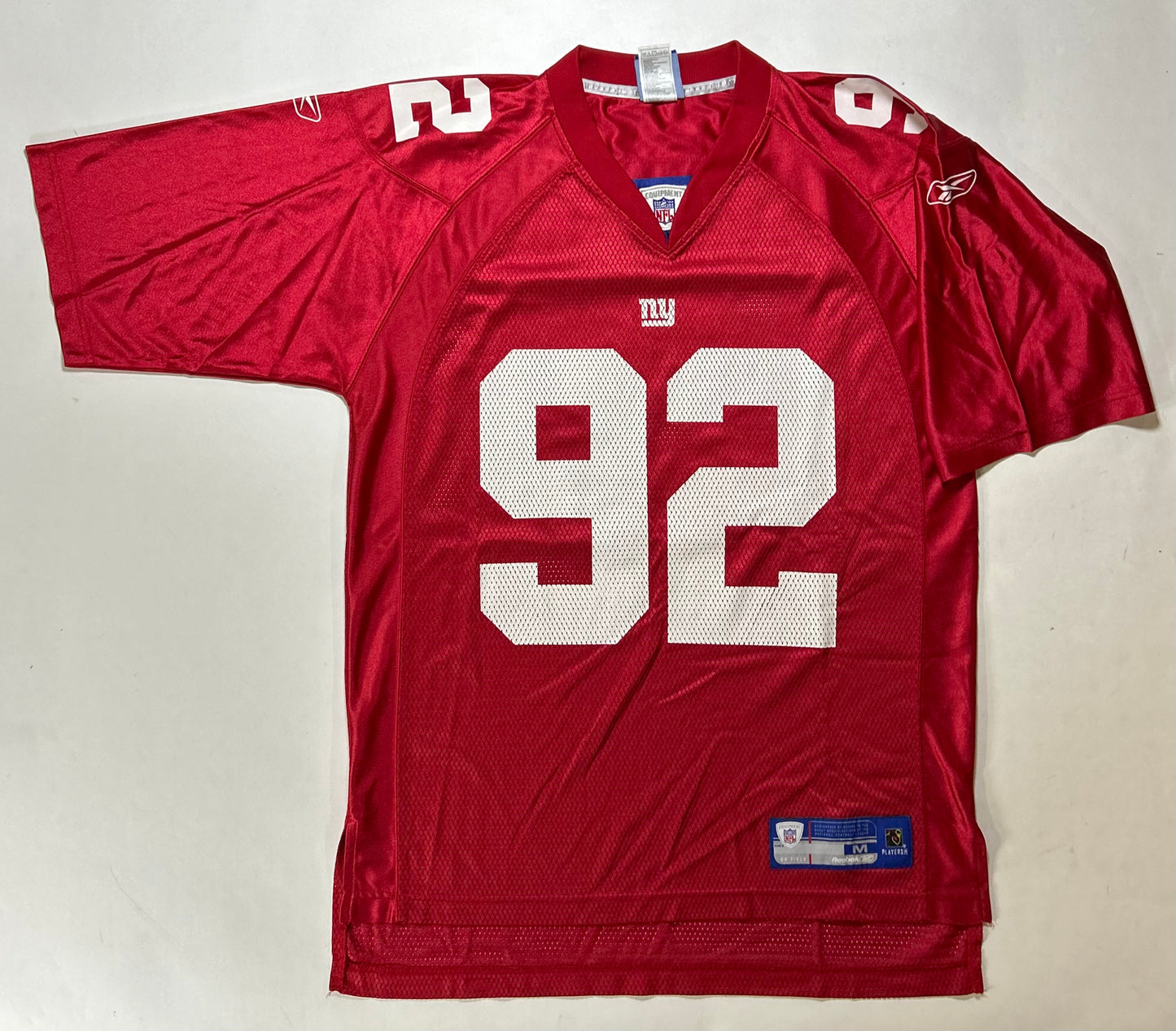 Vintage 00s Reebok NFL Equipment New York Giants Michael Strahan #92 Red Jersey Medium 22.5x30.5/33 Inchee