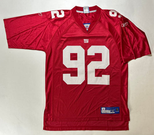 Vintage 00s Reebok NFL Equipment New York Giants Michael Strahan #92 Red Jersey Medium 22.5x30.5/33 Inchee