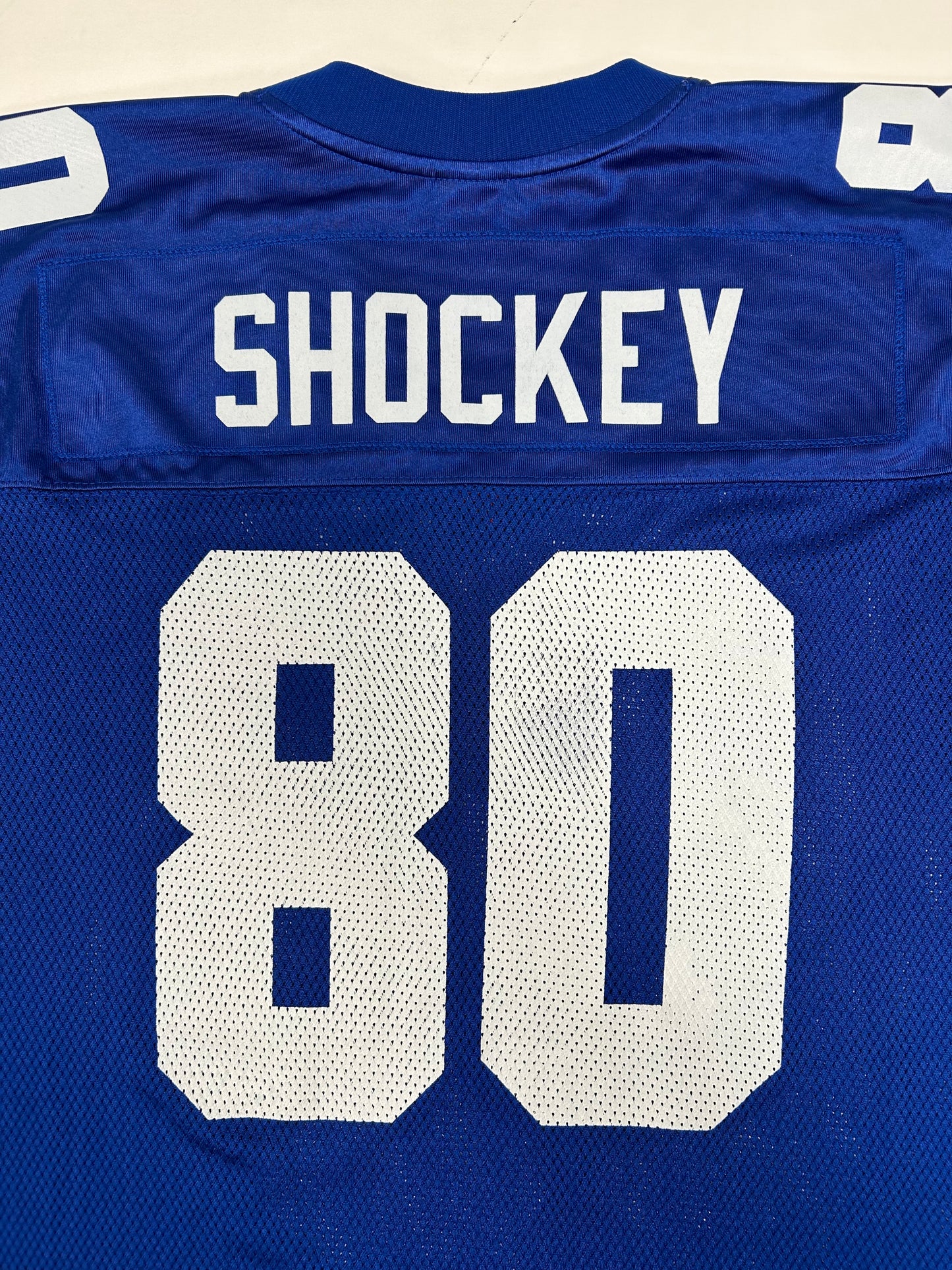 Vintage 00s Reebok New York Giants Jeremy Shockey #80 NFL Jersey XL 26.75x32/34 Inches Blue