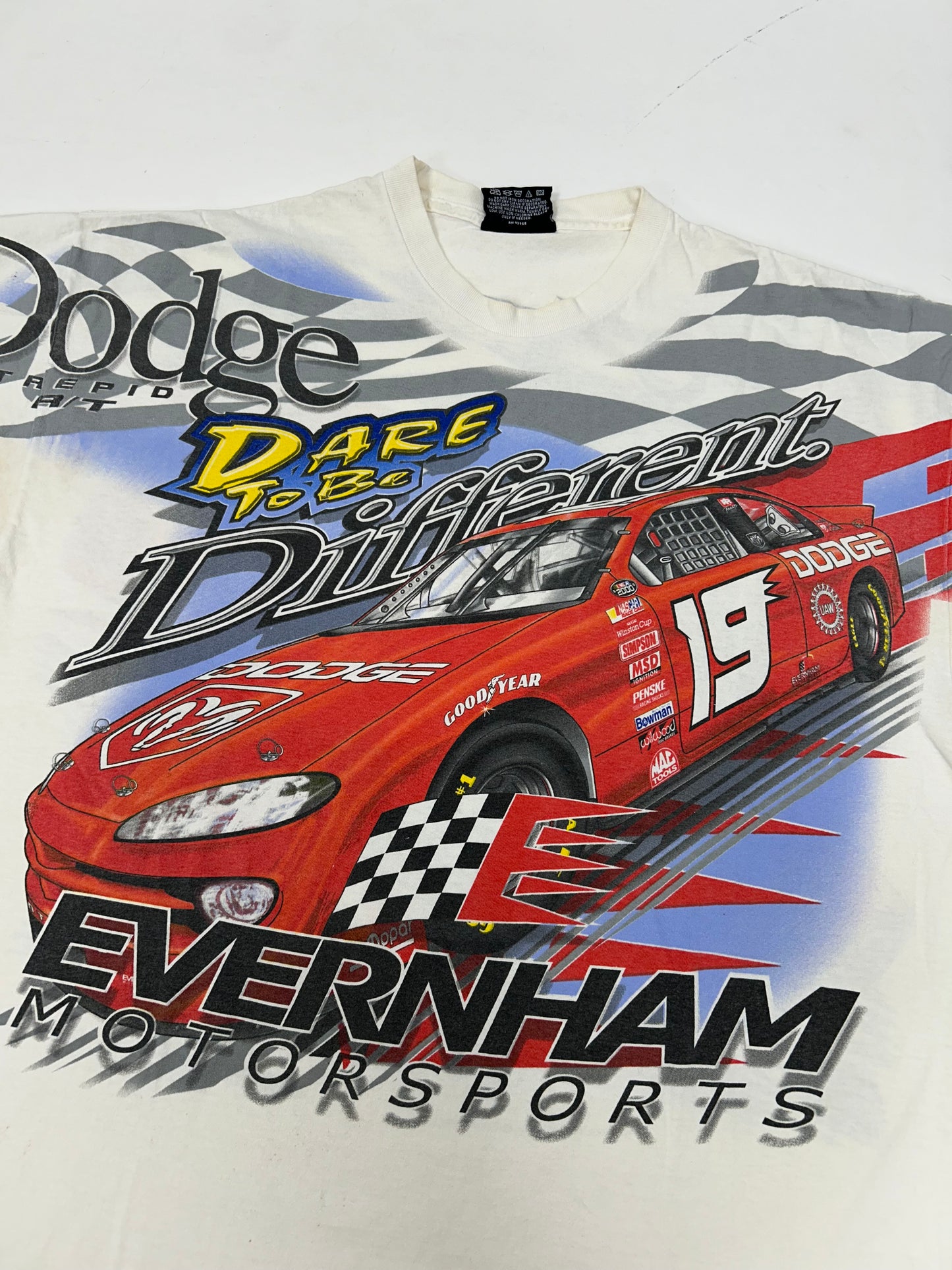 Vintage Chase Authentics NASCAR Dodge R/T Evernham #19 Dare To Be Different XL 25x29.5 Inches As Is