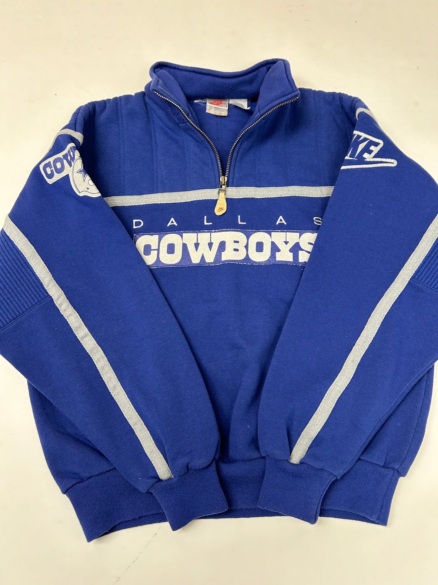 Vintage Nike NFL Quarter Zip Jacket Dallas Cowboys Medium 23.5x25.5 Inches 80s 90s Rare