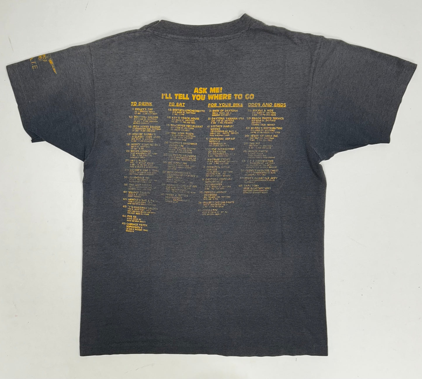Vintage Daytona Bike Week Living Legend 1984 T-shirt Size 18.5x24.75 Inches Rare Faded