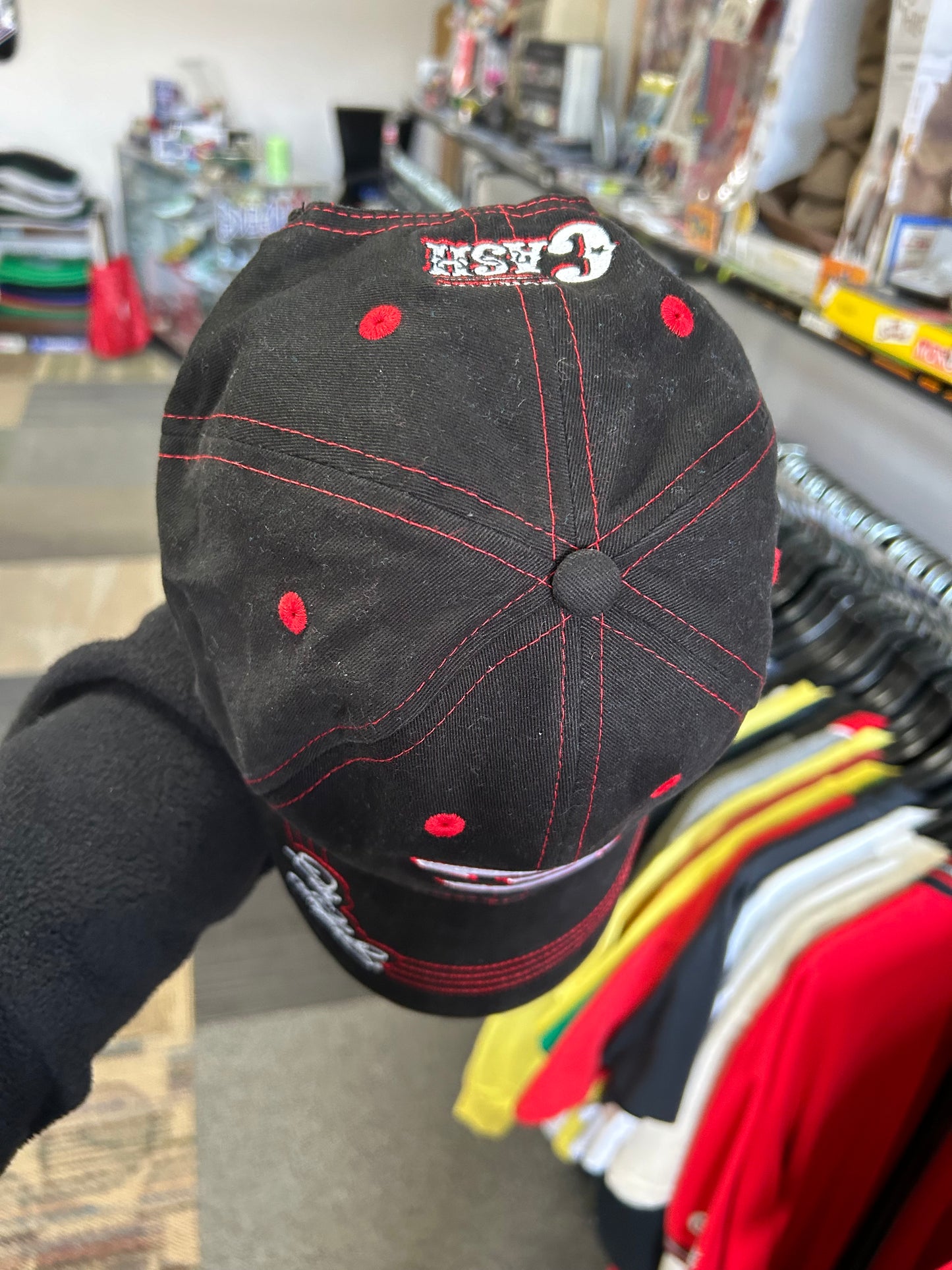 Vintage NASCAR #3 Dale Earnhardt & Johnny Cash Hat Embroidered Red/Black Adult Adjustable OSFM