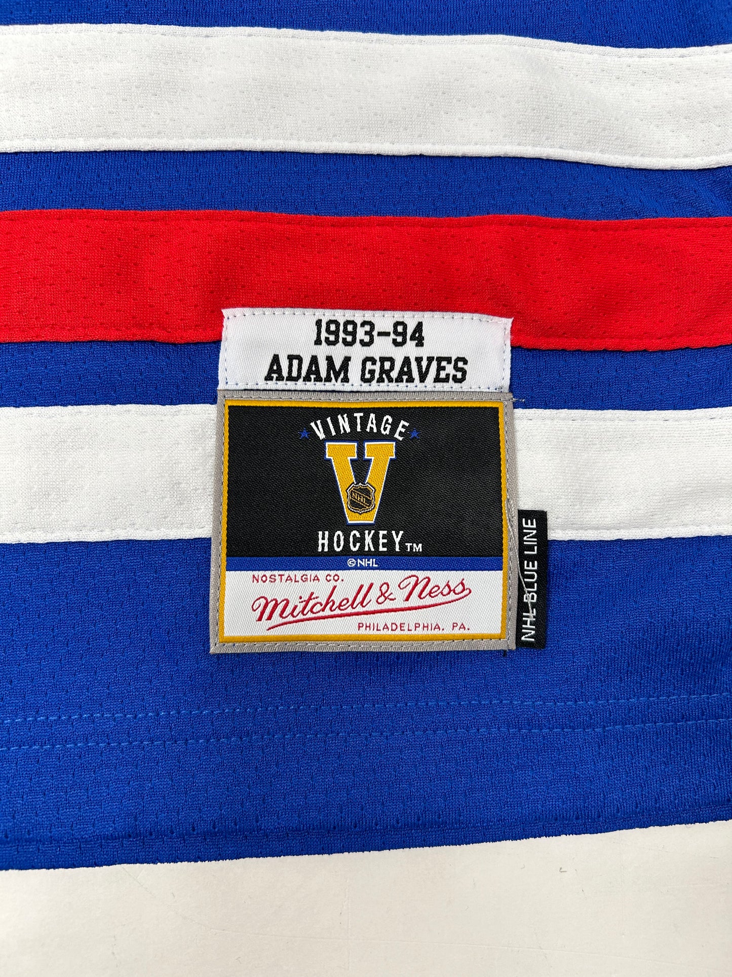 Mitchell & Ness Adam Graves New York Rangers 1993-94 Stanley Cup Jersey New S/M About 18.25x26 Inches
