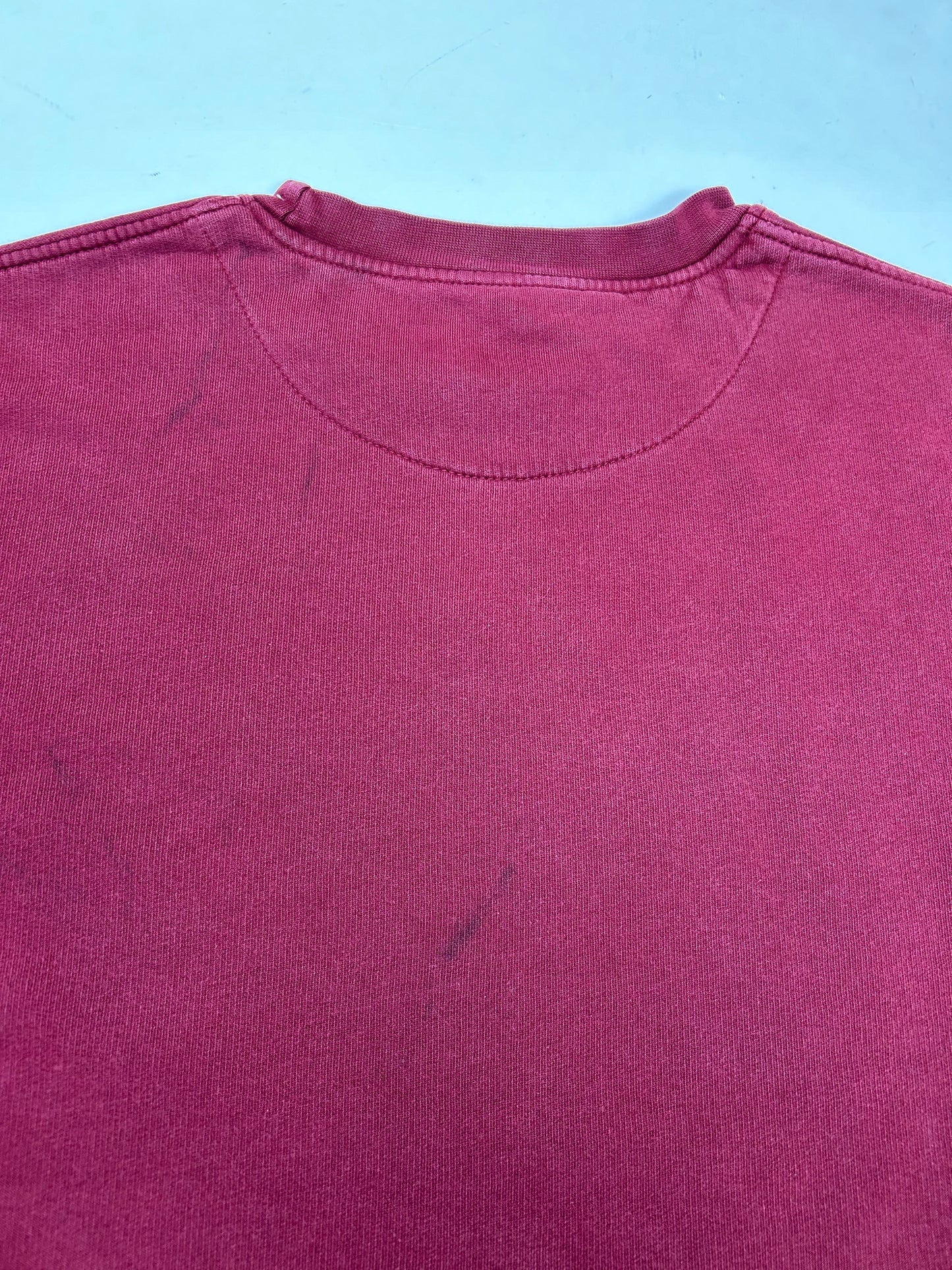 Vintage 00s Nike Swoosh Embroidered Chest Logo Essential Crewneck Sweatshirt Maroon Red Large  24.25x28 Has Small Flaw On Back As Is