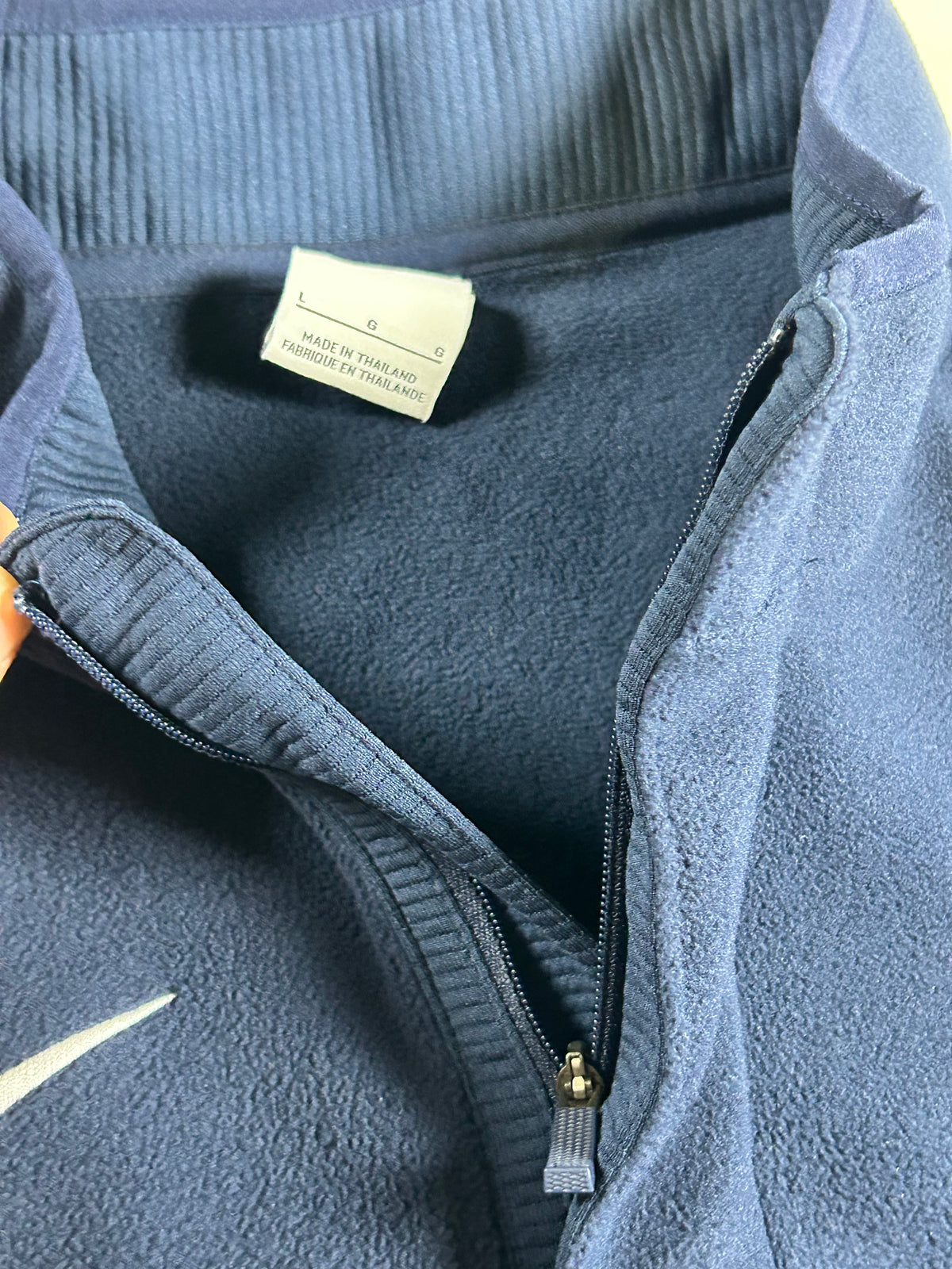 Nike USA Lacrosse Therma-Fit Victory Vest 1/4 Zip Fleece Navy Size Large 24.25x28.25 Iniches