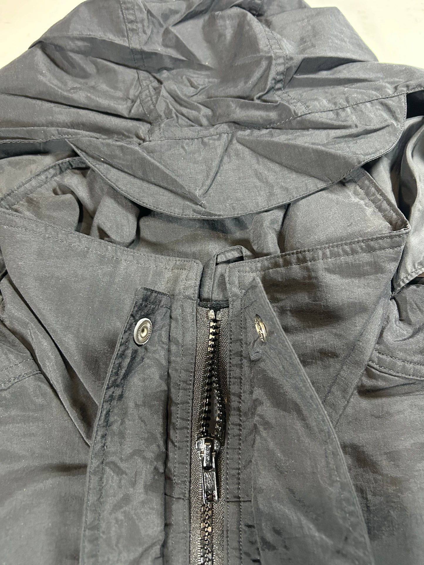 Vintage MLS Soccer Tri Mountain Black Windbreaker Zip Jacket 25.25x31 Big Fit Mediumish