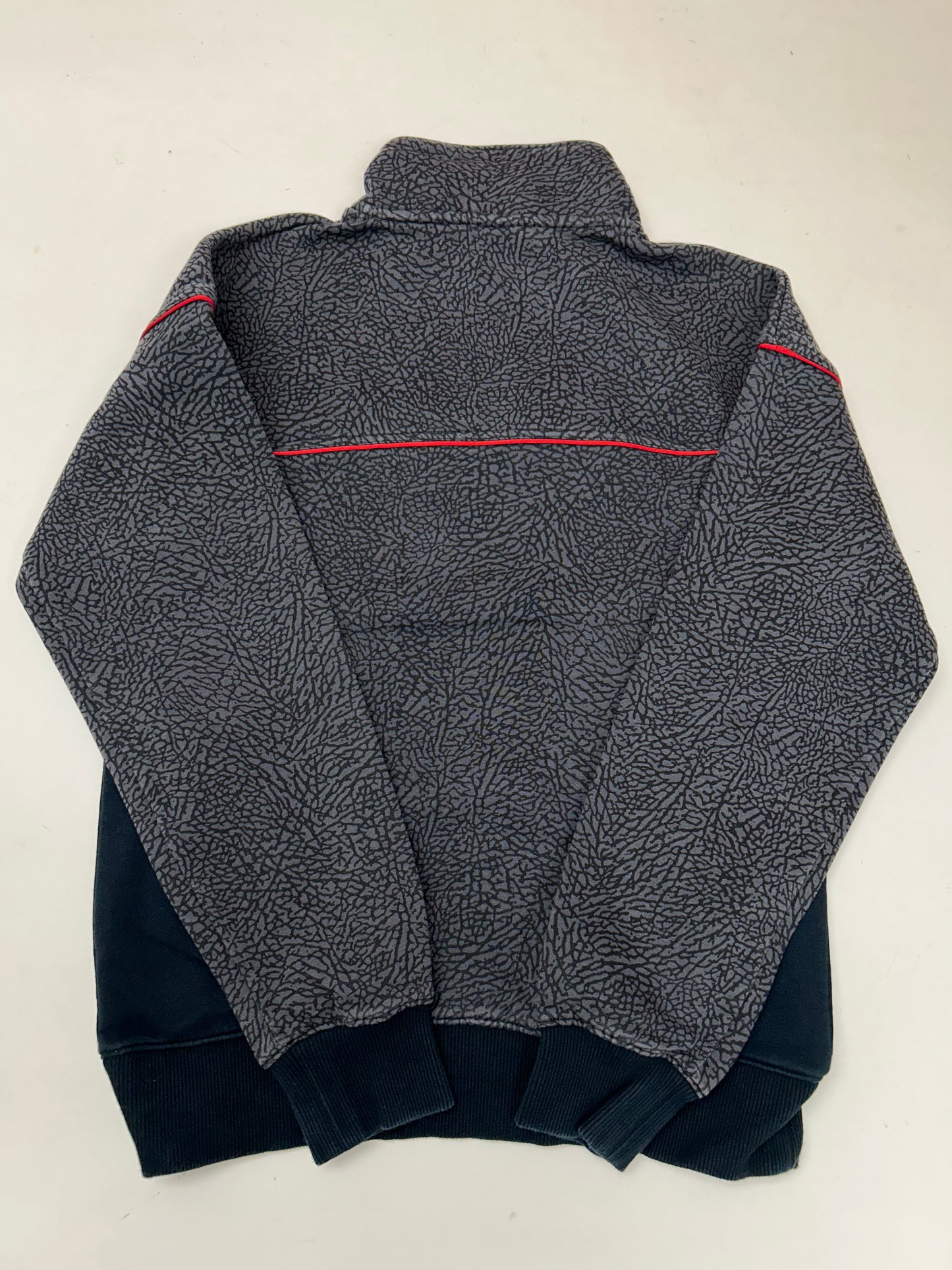 Air Jordan Cement Elephant Print 1/4 Zip Sweatshirt Retro 3 Black Cement Medium 20.5x27 Inches