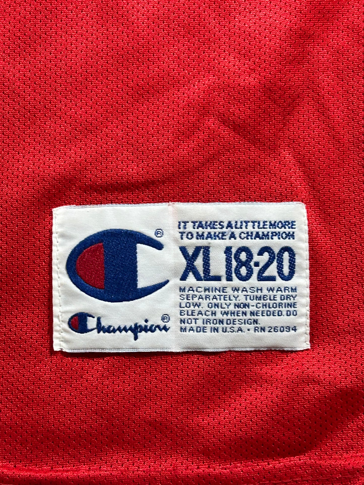 Vintage 90s Champion Chicago Bulls Michael Jordan #23 Red Jersey Youth XL Can Fit Adult Small 20.25x27.75 Inches Made In USA