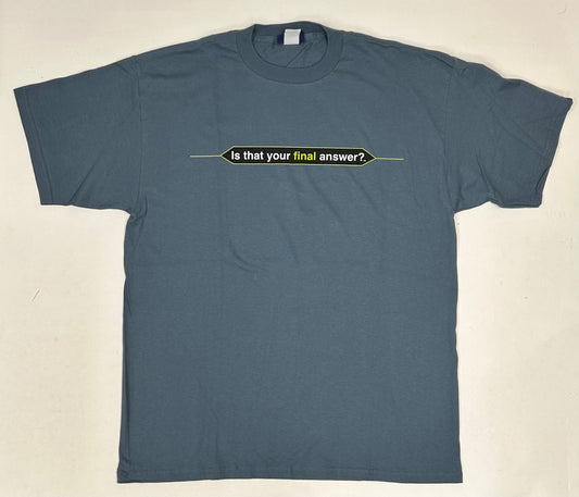 Vintage Who Wants To Be A Millionaire Regis Philbin TV Show Promo Tee XL