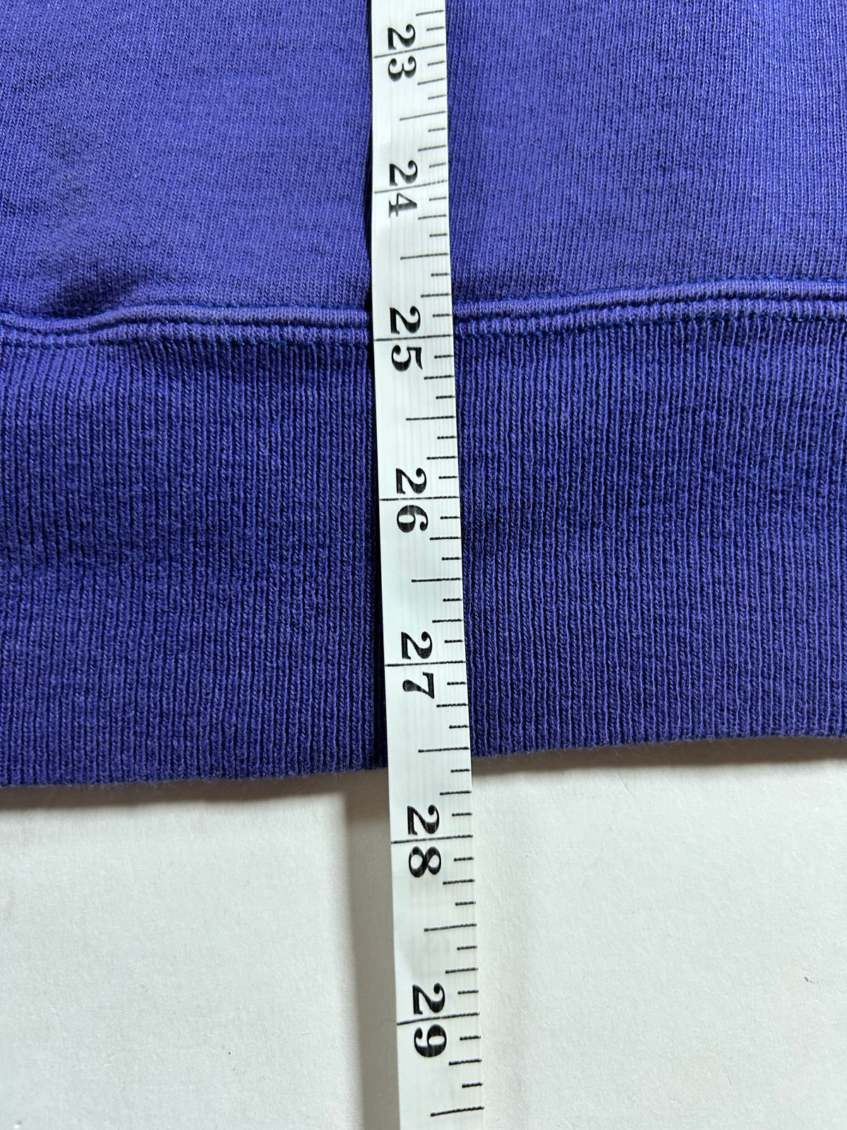 Vintage 90s Champion Script Chopped Sleeves Crewneck Sweatshirt Workout Steez L/XL Fit 25.25x27.5 Inches Purple