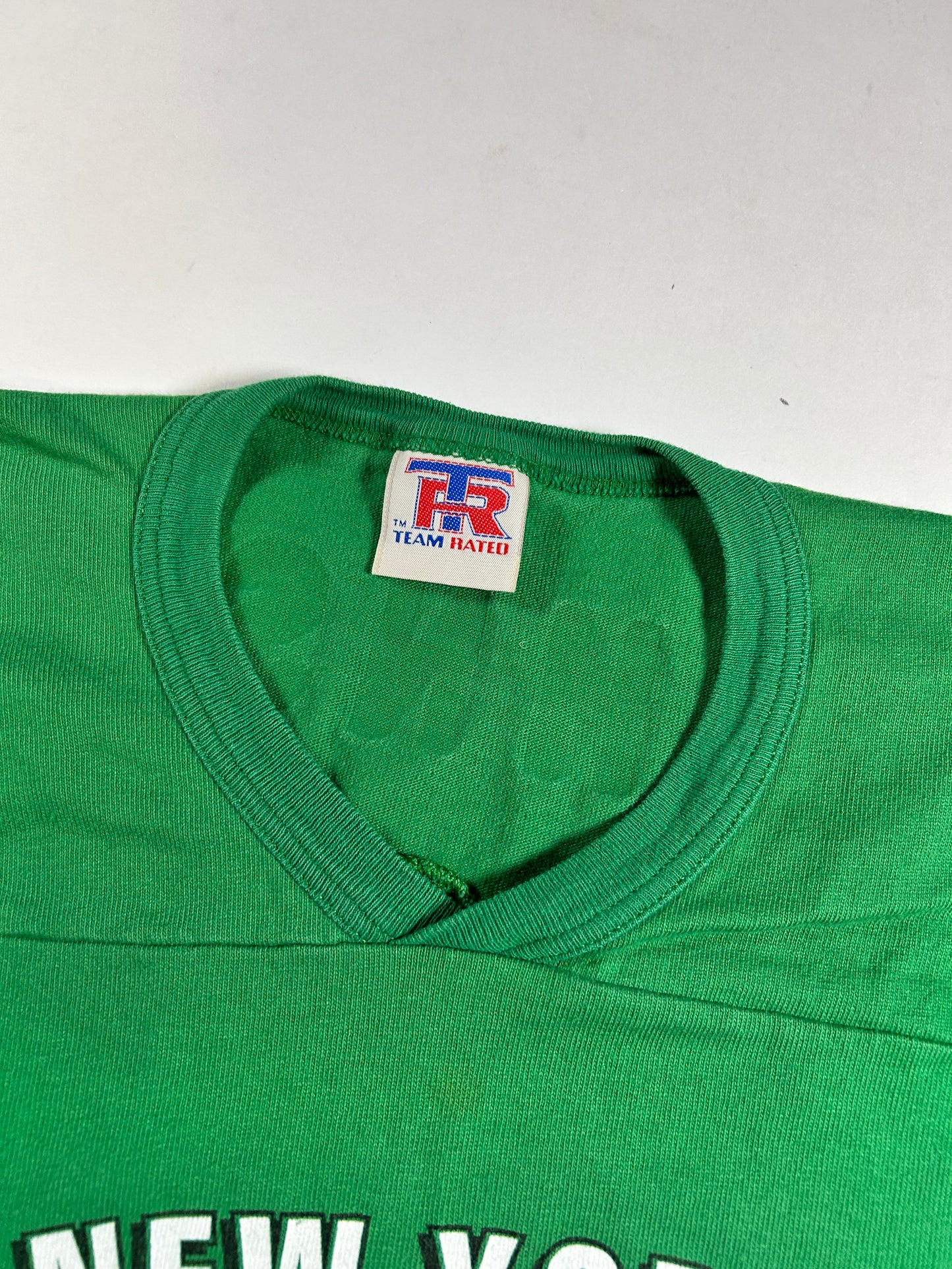 Vintage Team Rated New York Jets NFL 3/4 Sleeve Tee 1996 Medium 21x26 Inches As Is