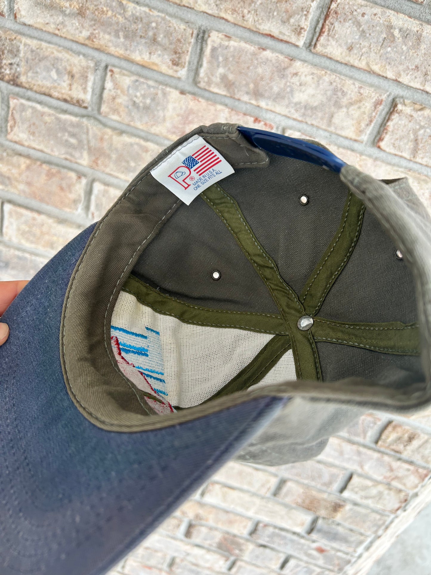 Vintage Out for Trout Snapback Fishing Hat Cap Made In The USA Great Fading 90s