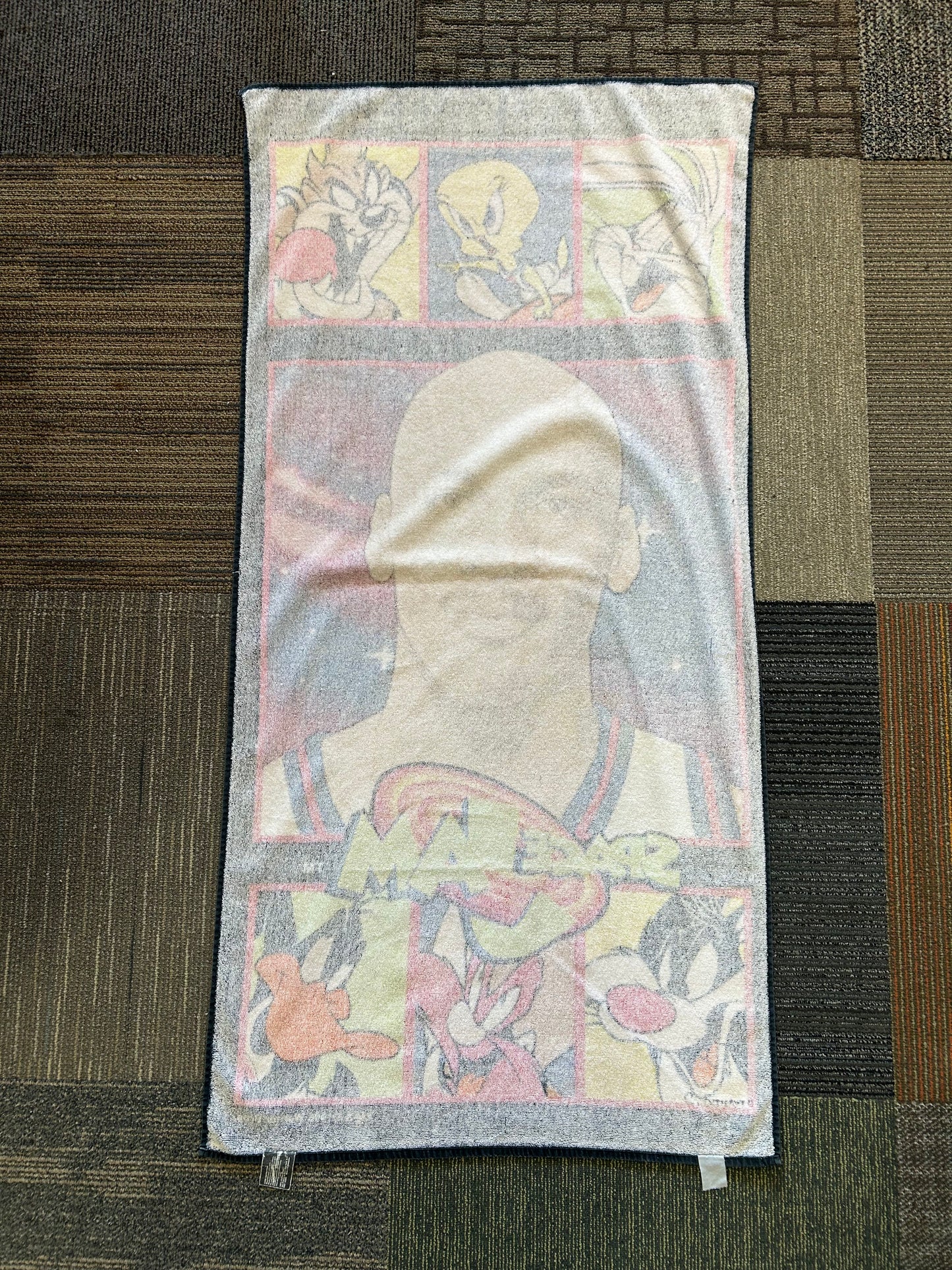 Vintage Warner Bros. Space Jam Beach Towel Michael Jordan & Looney Tunes Movie About 27.5x56 Inches