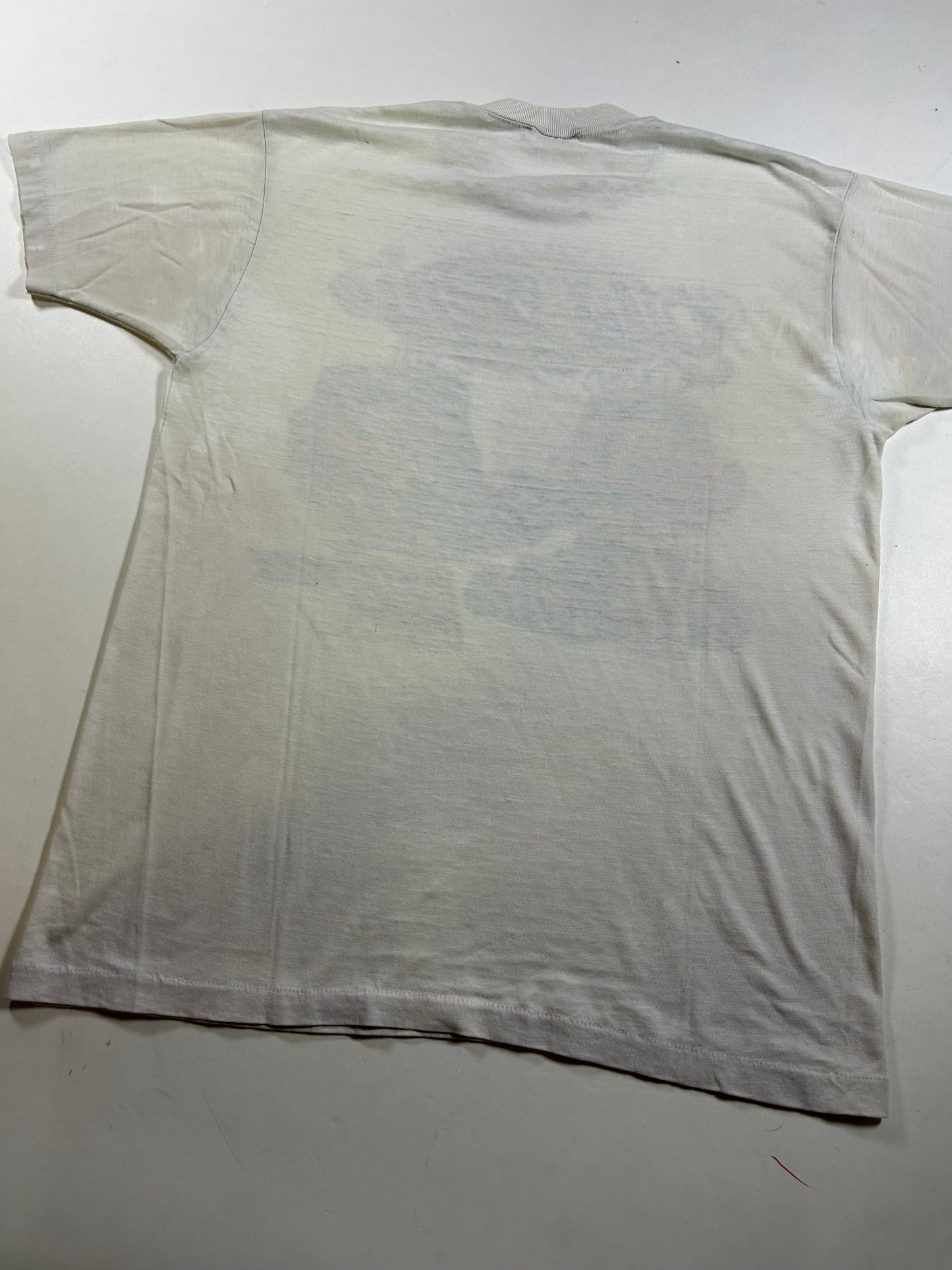 Vintage 1999 9th Annual Rollin Roda Old Time Drags And Rod Run Raceway Park Englishtown NJ Tee Paper Thin Worn In As Is M/L Fit 20x26.25 Inches