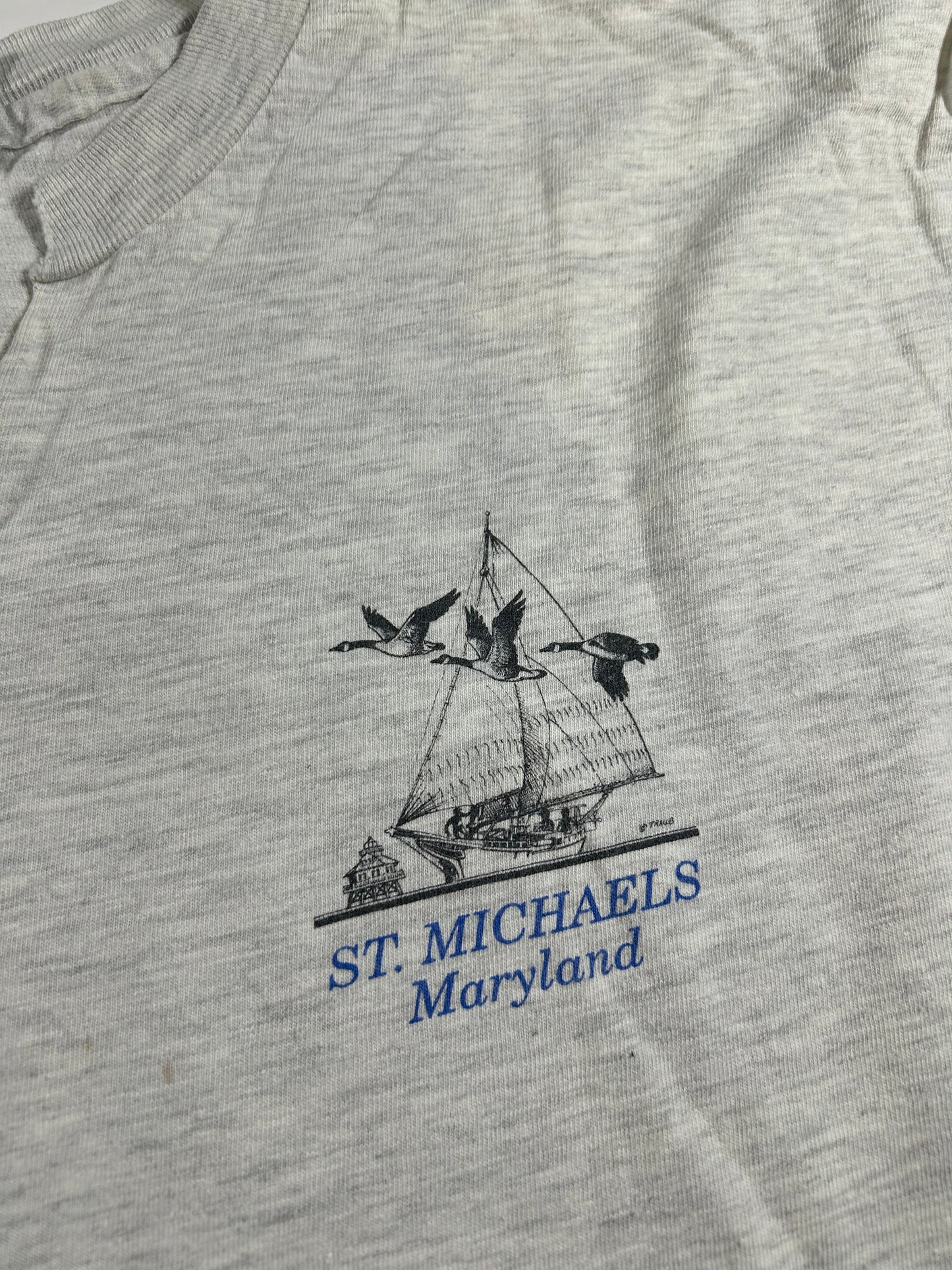 Vintage 90s St. Michael’s Maryland Chesapeake Chopped Sleeveless Tee XL 24x28 Inches As Is