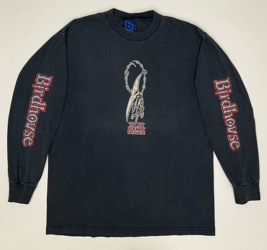 Vintage Tony Hawk Birdhouse Skateboards Pterodactyl Skelton Skate Long Sleeve Large 21.5x28.5 Inches