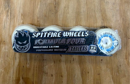 Spitfire Formula 4 Tablets 99 Duro 52 MM White/Blue Wheel