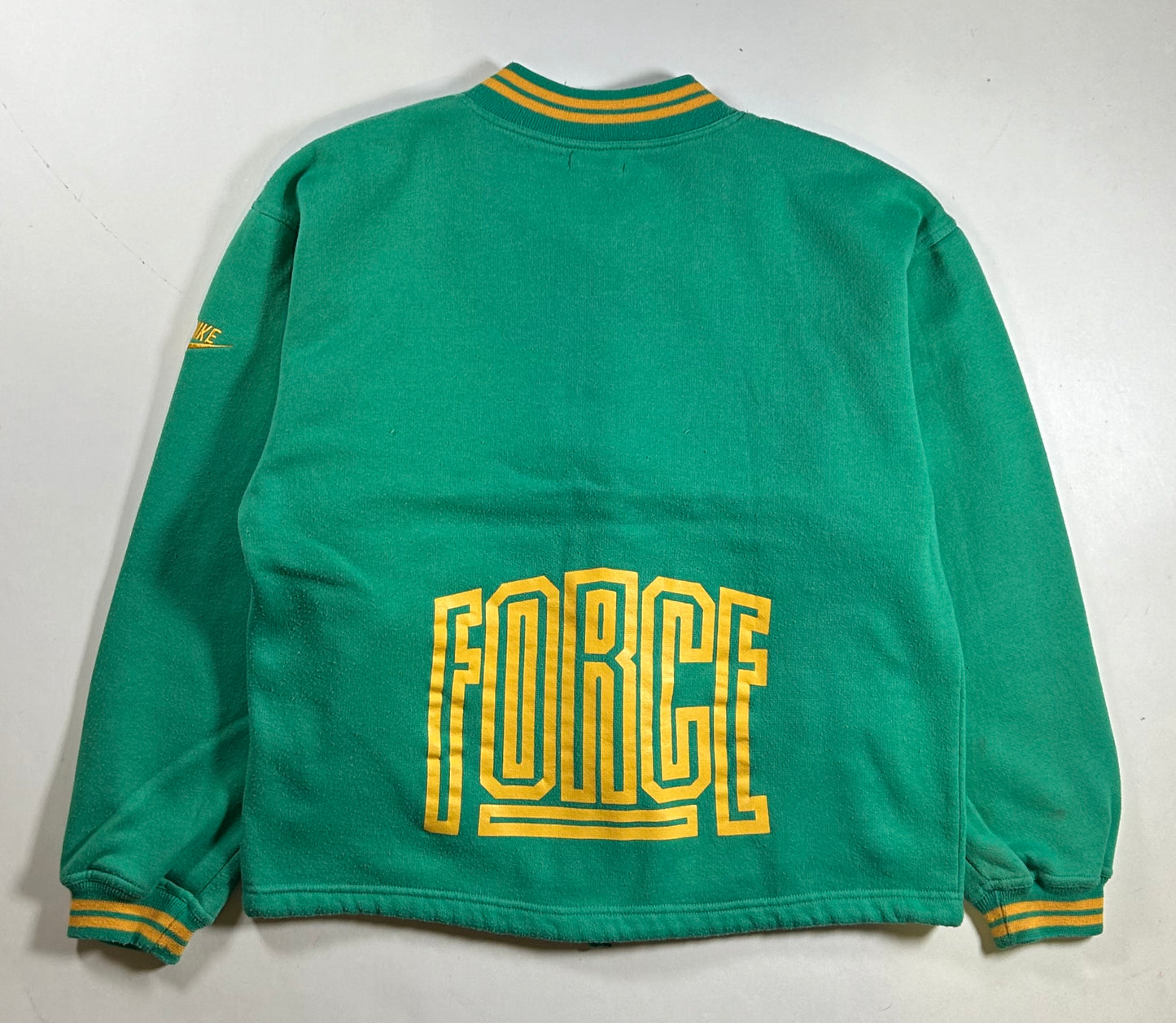 Vintage Nike Rock-it Cargo Air & Sea Force Air Zip Sweatshirt Green M/S 23.25x25 Inches