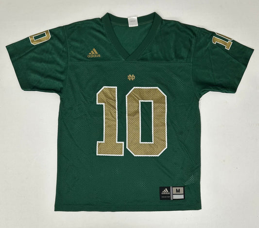 Vintage 2000s Adidas Notre Dame Fighting Irish Brady Quinn #10 Jersey Youth Medium Green