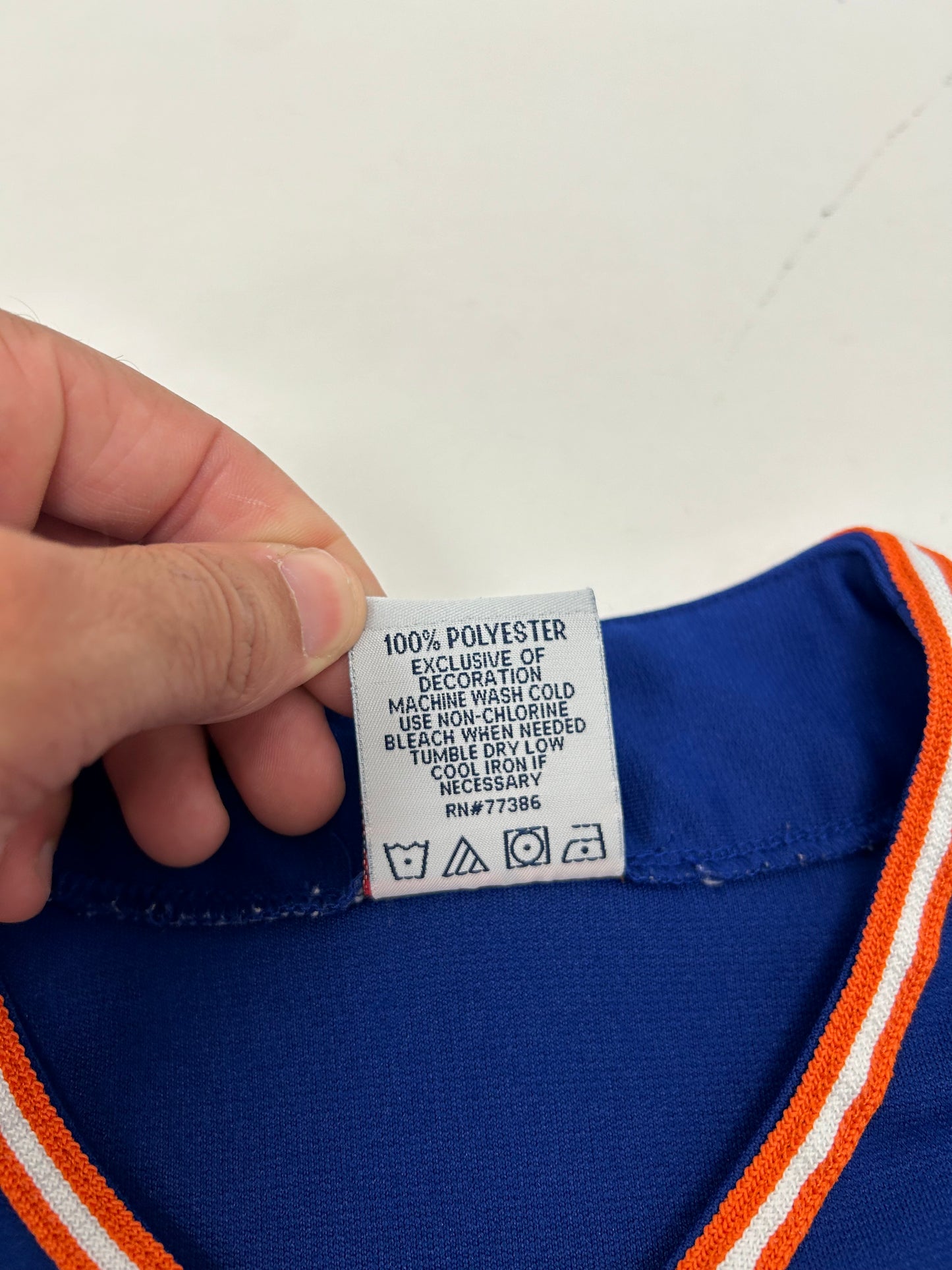 Vintage True Fan New York Mets MLB Blank Jersey Large 23.25x30.25/31.75 Inches