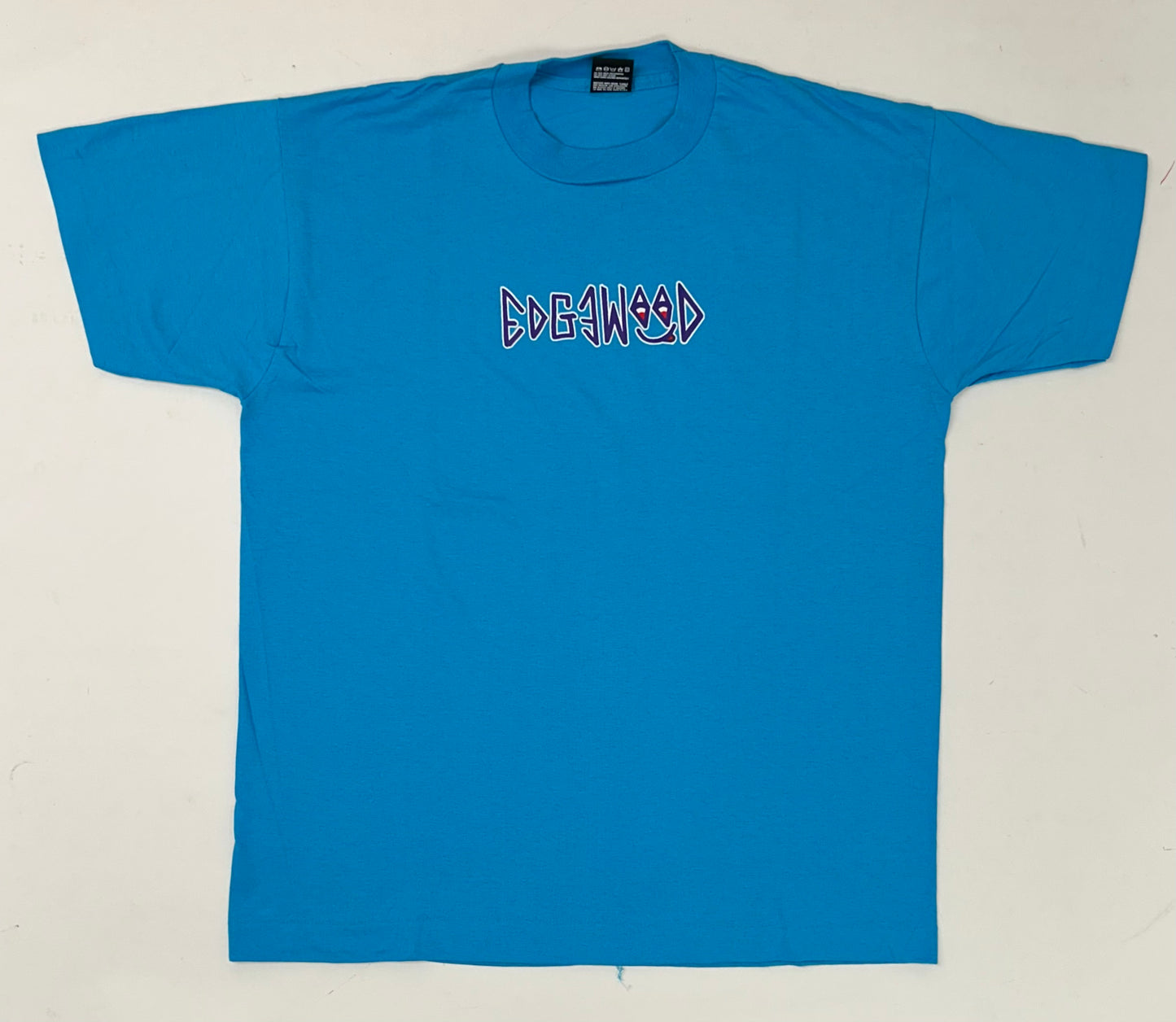 Edgewood NJ first edition “Deeper Than The Roots.” Tee XL 23.25x29.75 Inches FOTL BEST 50/50 Blend USA Made Bright Blue