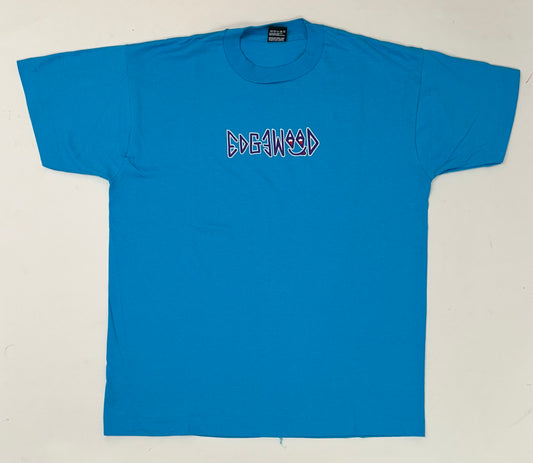 Edgewood NJ first edition “Deeper Than The Roots.” Tee XL 23.25x29.75 Inches FOTL BEST 50/50 Blend USA Made Bright Blue