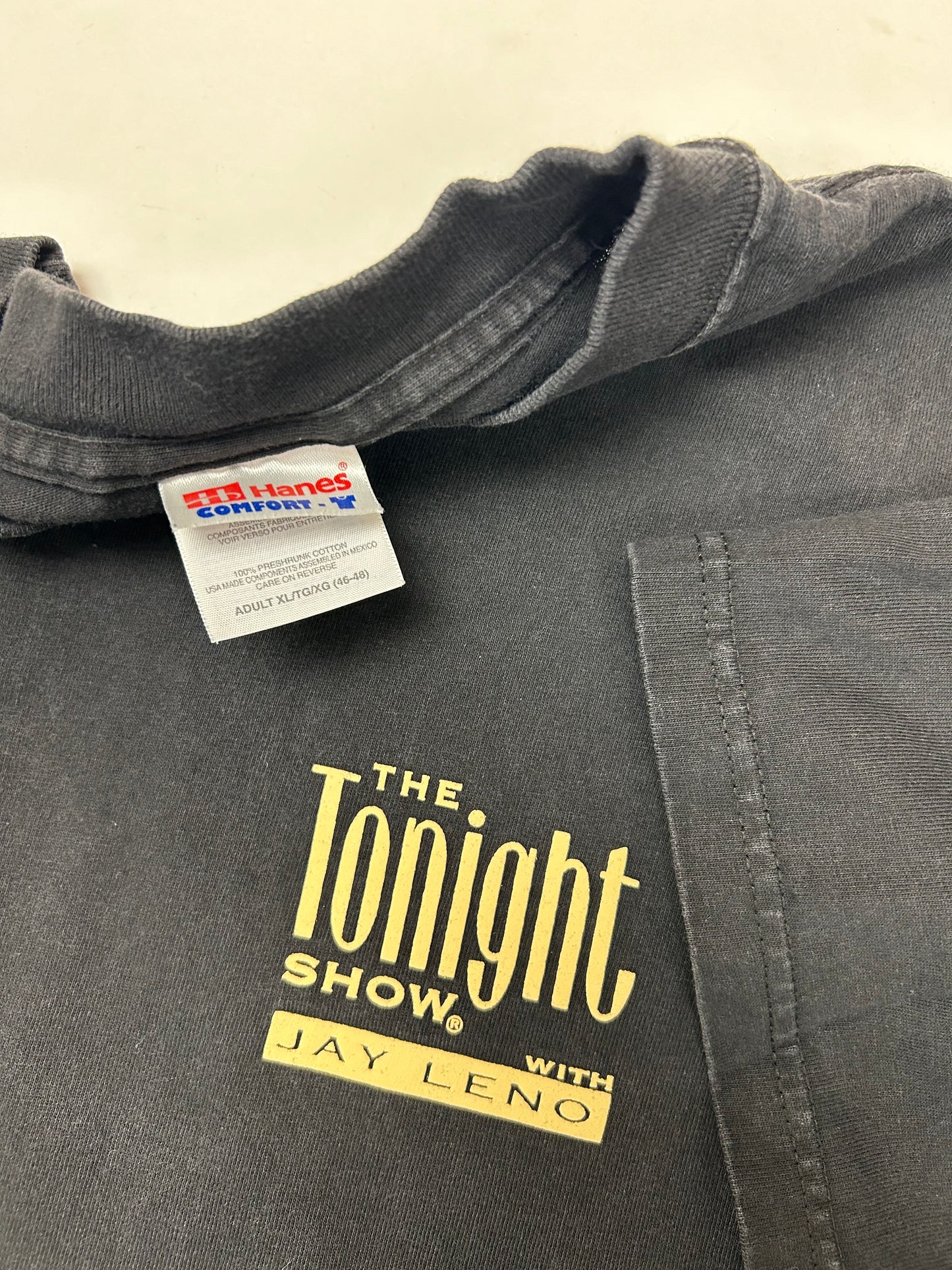 Vintage The Tonight Show With Jay Leno TV Promo Tee XL 23.75x30.25 Inches