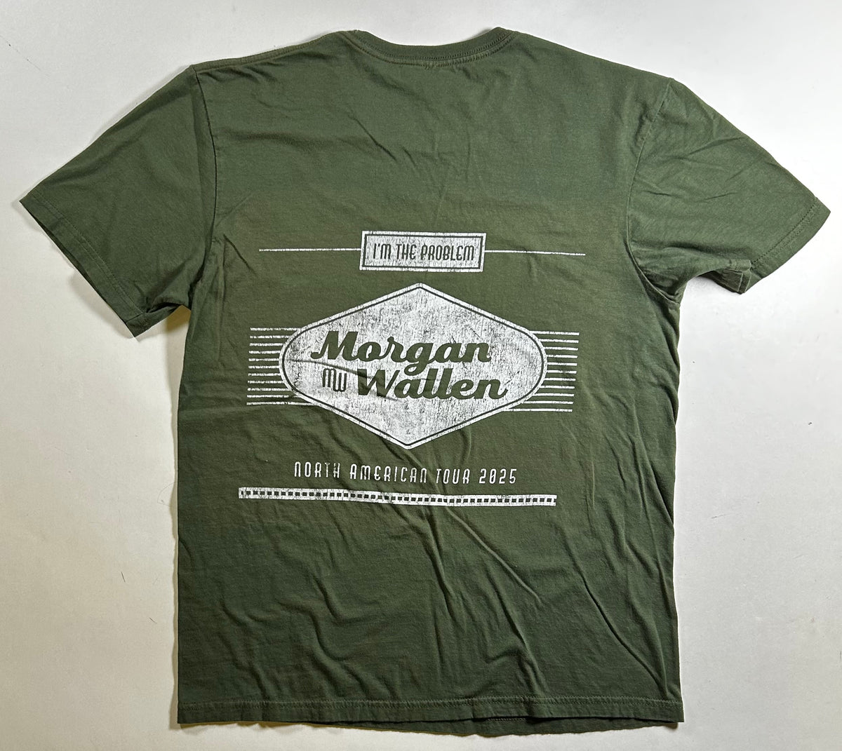 Morgan Wallen "I'm The Problem" 2025 North American Tour Music Tee Medium 19.25x26.25 Inches Green
