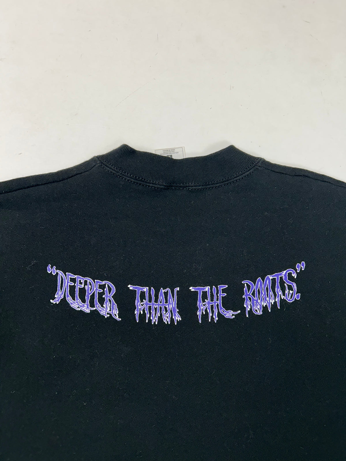 Edgewood New Jersey Deeper Than The Roots Crewneck Sweatshirts Fruit Of The Loom Heavy Cotton 90/10 Blend Black Mexico 22.5x29 Inches M/Lish