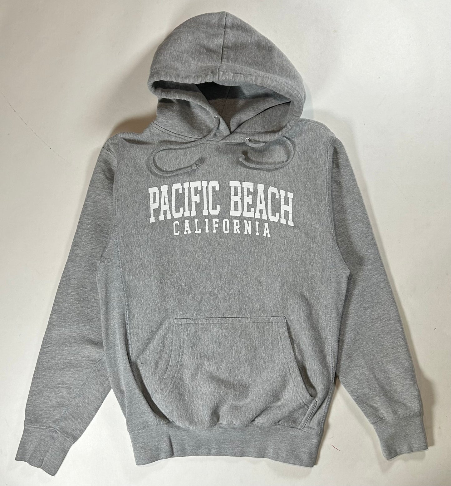 MV Sports Pro-Weave Pacific Beach California Hooded Sweatshirt XS 20.5x27.5 Inches Gray