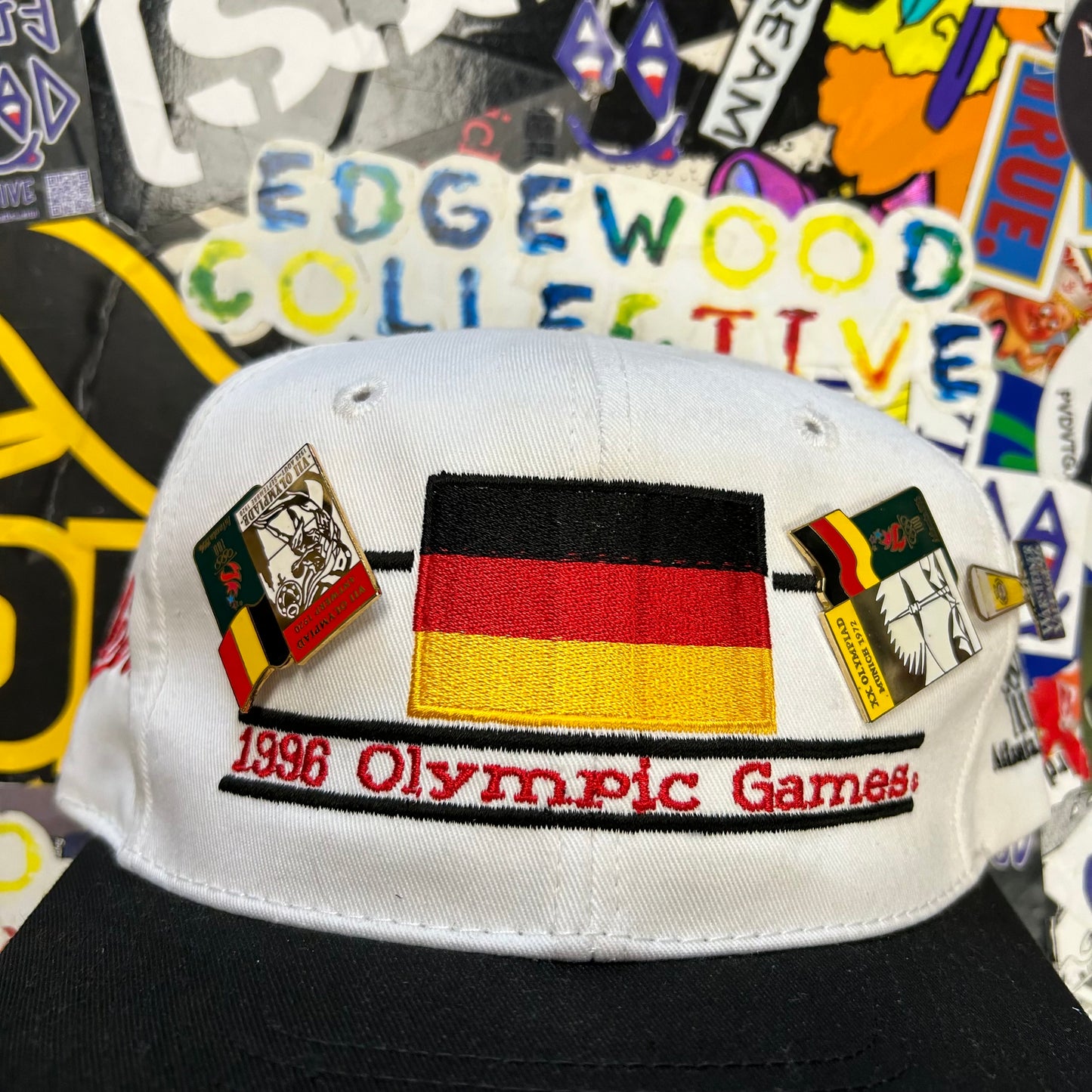 Vintage The Game Atlanta 1996 Olympic Games Germany Logo SnapBack Hat With 3 Pins