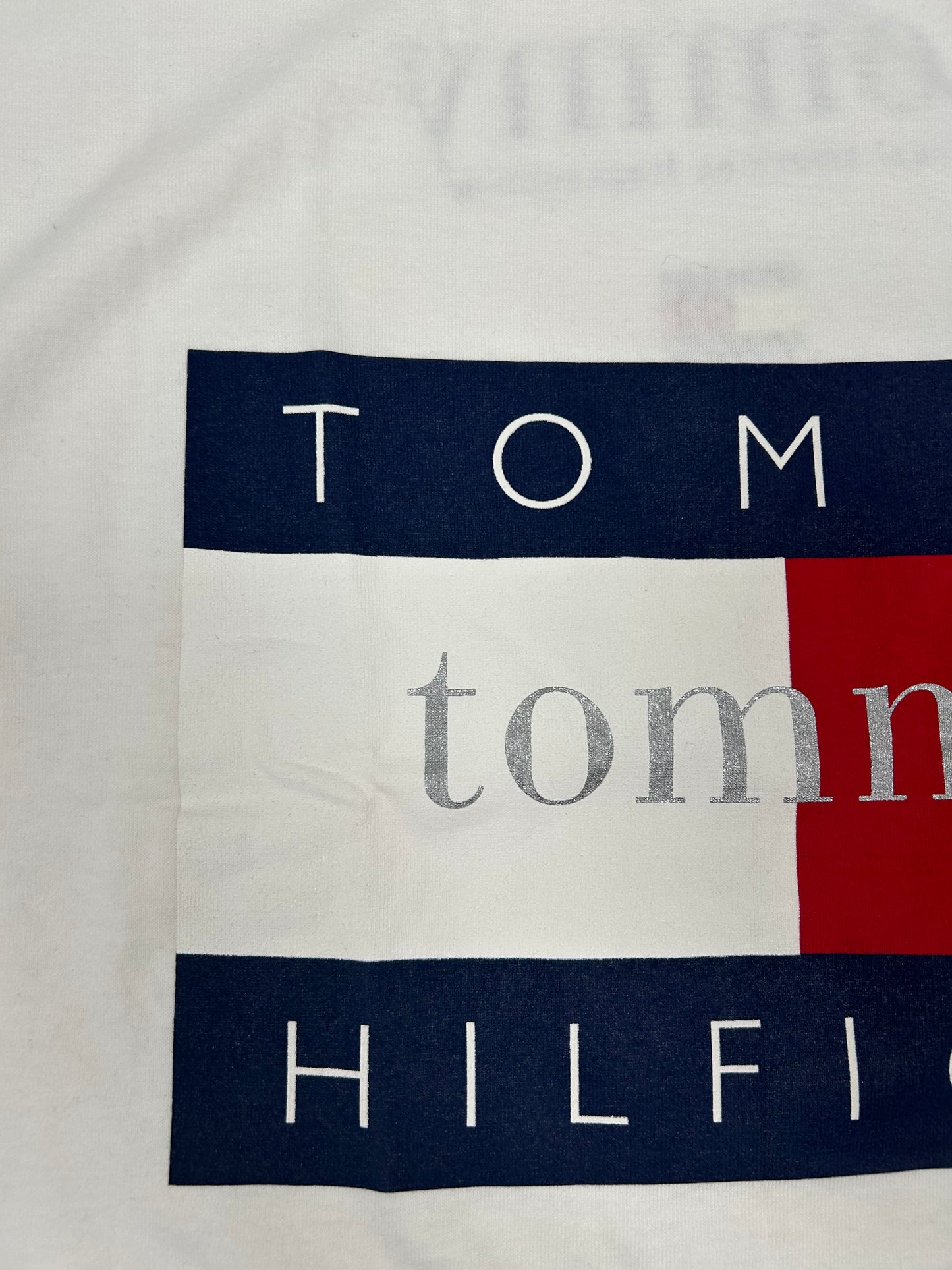 Vintage Tommy Hilfiger The Real American Fragrance Big Flag Tee Made in USA XL