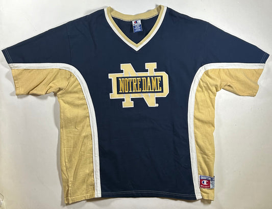 Vintage Champion Notre Dame Flighting Irish Basketball Shooting Shirt XL Big Fit 26.75x31.5 Inches College