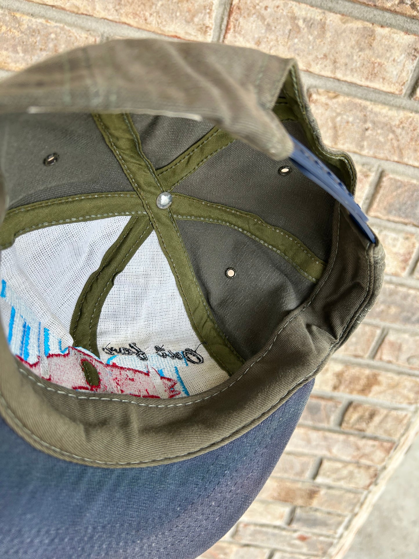 Vintage Out for Trout Snapback Fishing Hat Cap Made In The USA Great Fading 90s