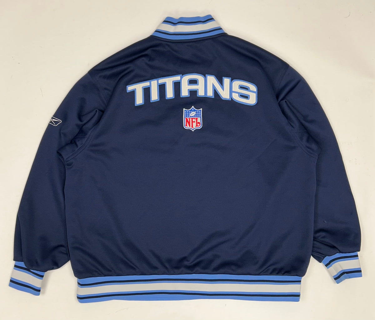 Tennessee Titans Jacket Reebok NFL Team Apparel 1/4 Zip Pullover XL Fits Like 2XL 28.5x30.25 Inches