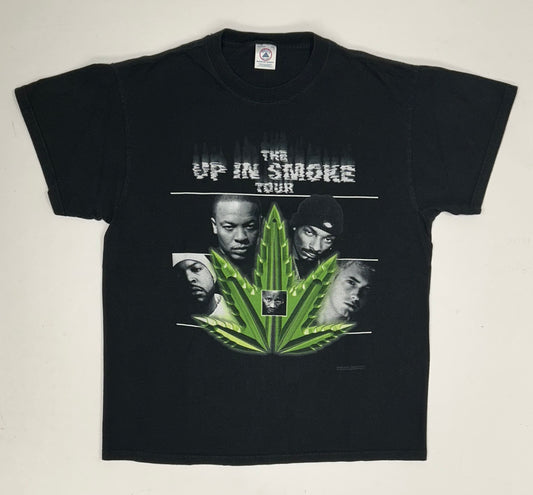 Vintage Up in Smoke Tour 2000 Snoop Dog Eminem Dr Dre Ice Cube Warren G. Rap Music Tee Large 22.5x28.25 Inches