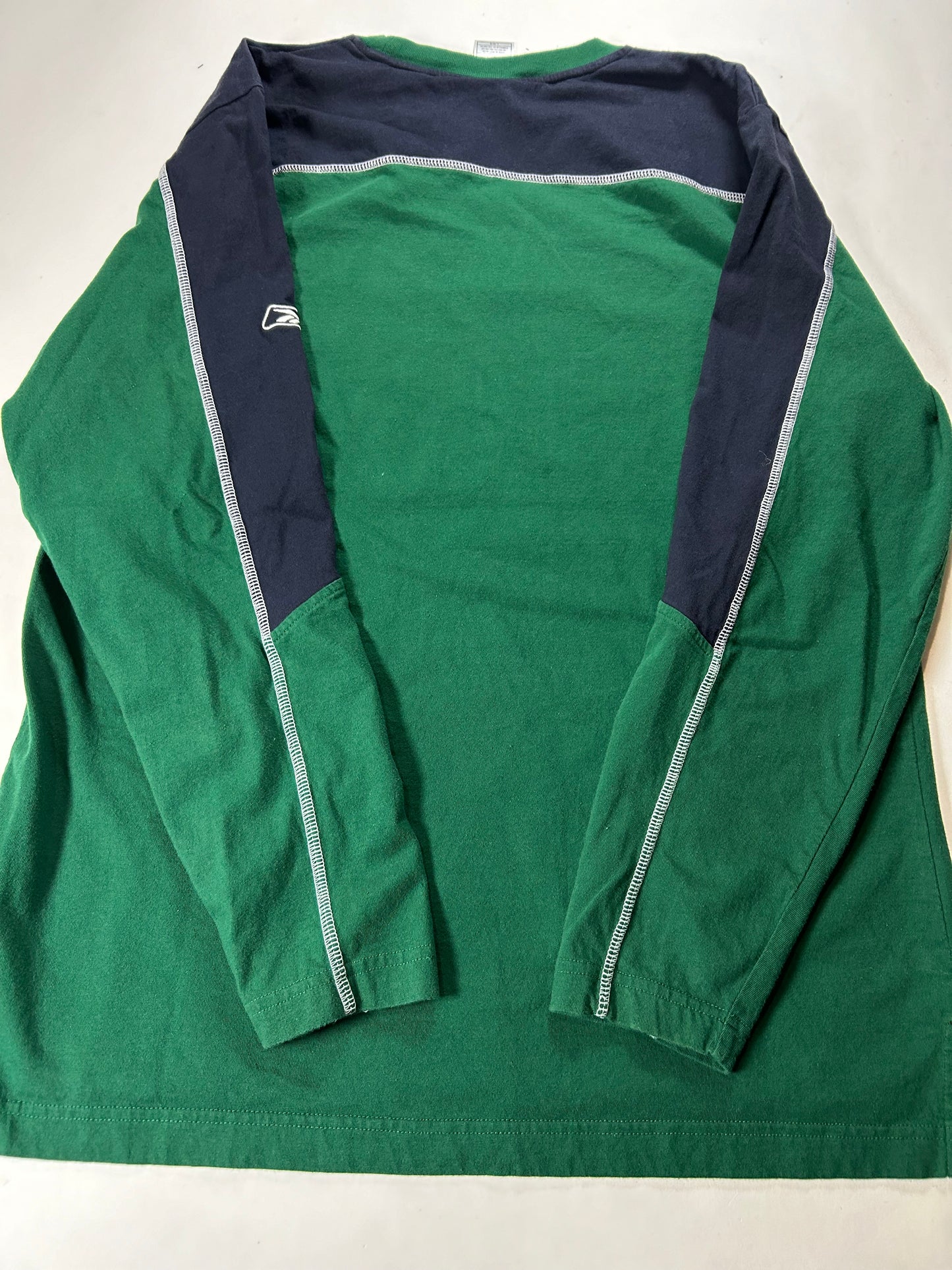 Vintage 2000s NFL RBK New York Jets Football Long Sleeve Tee Large Green/Black 22.5x29.5/30.5 Inches