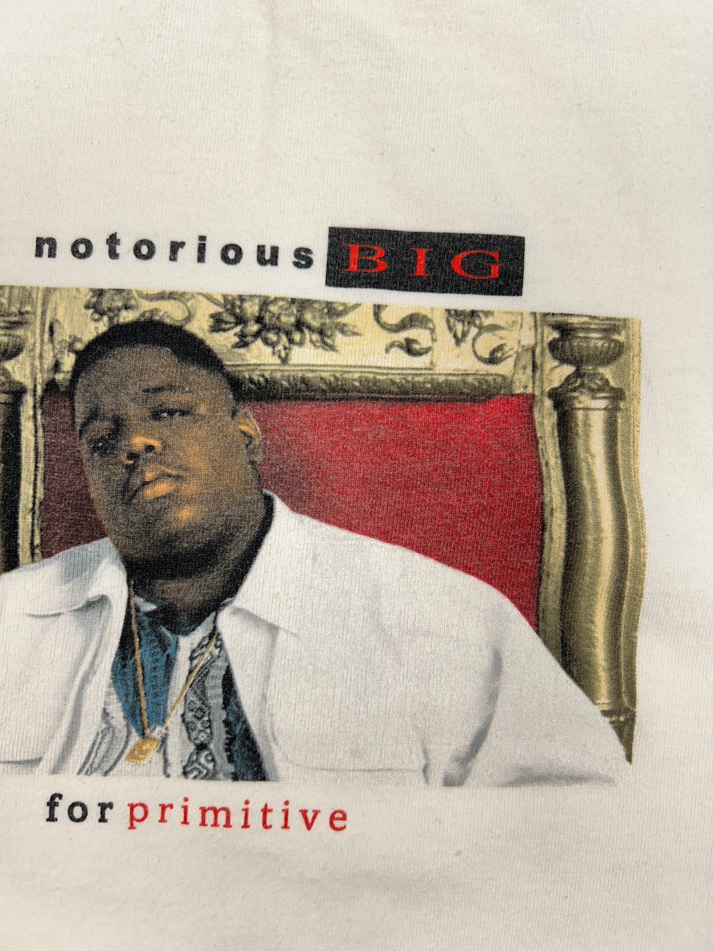 Notorious Big X Primitive Skateboards Biggie Smalls Skateboarding Skate Tee Medium 20x27 Inches