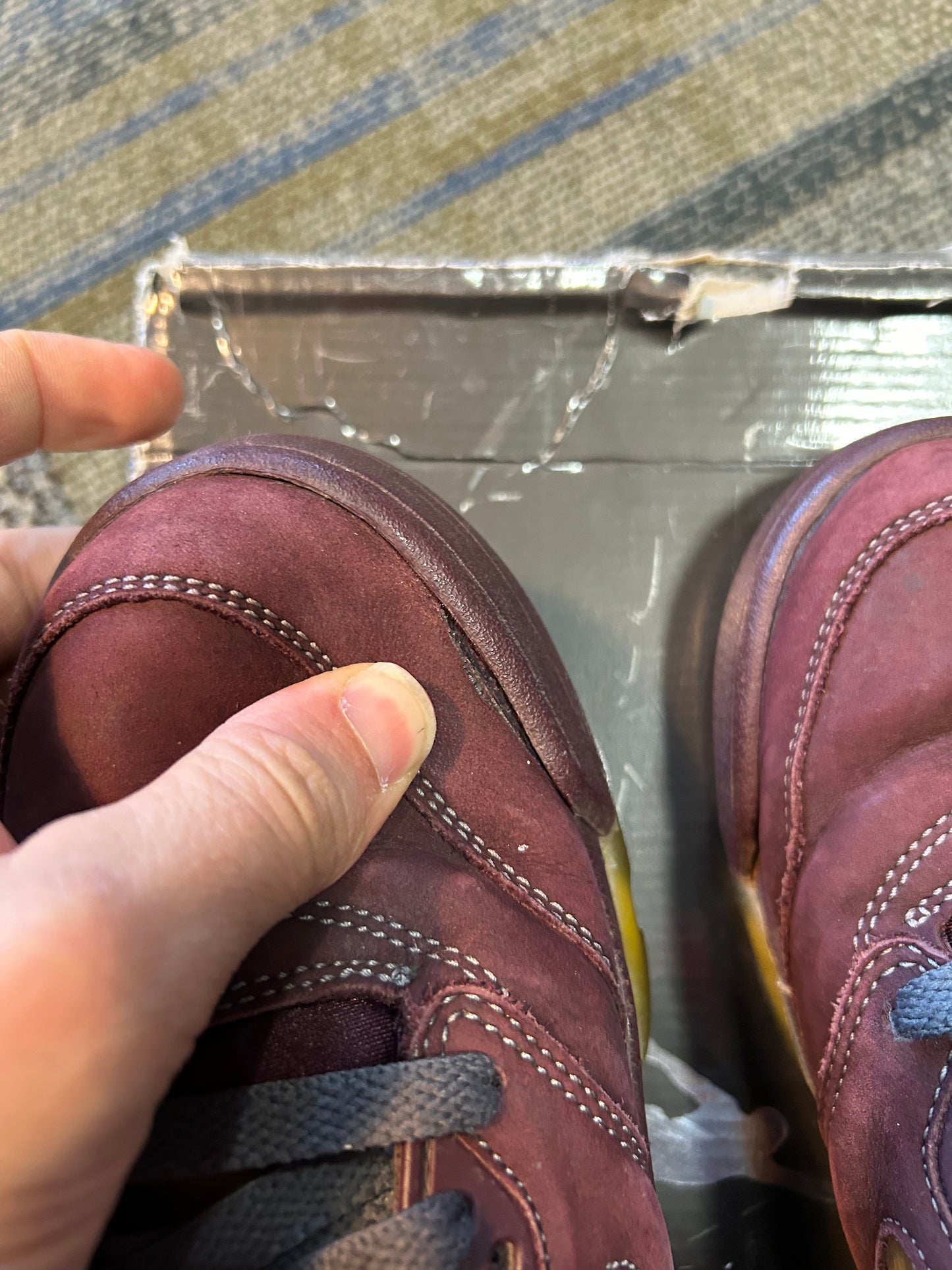 Air Jordan 5 Retro LS Burgundy Size 10 2006 Need Sole Swapping As Is Rep Box