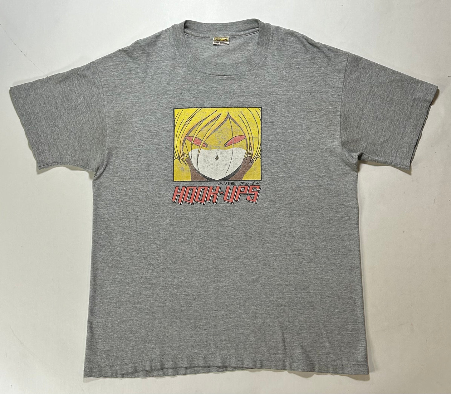 Vintage Hook-Ups Red Eyes Graphic Skate Tee Jeremy Klein Anime Big Gold Iczer-1 Perfectly Worn In & Faded XL 23x29 Inches