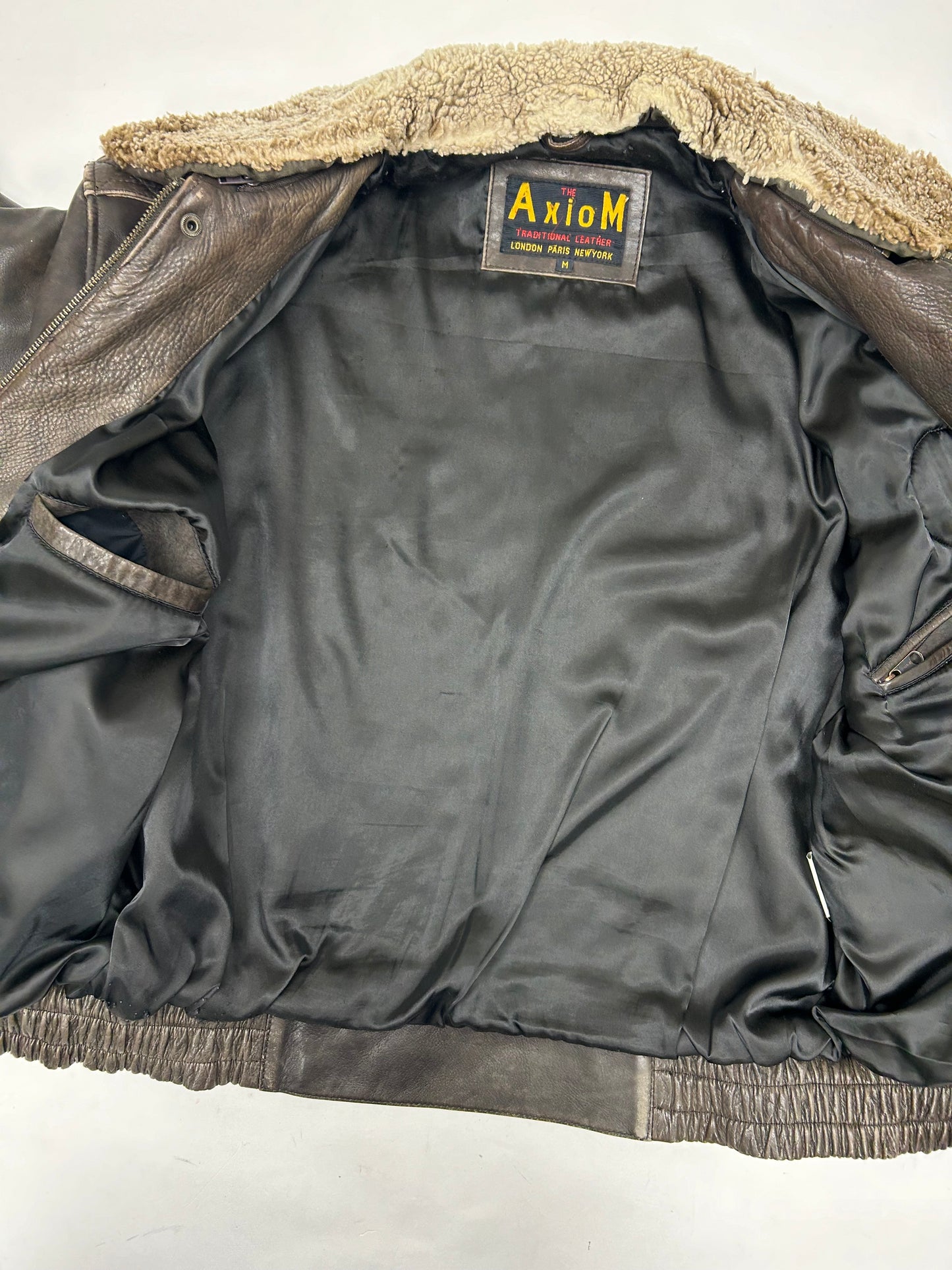 Vintage 90s The Axiom Traditional Leather Pete’s Wicked Ale Leather Jacket Beer Brewery Medium 25x28 Inches