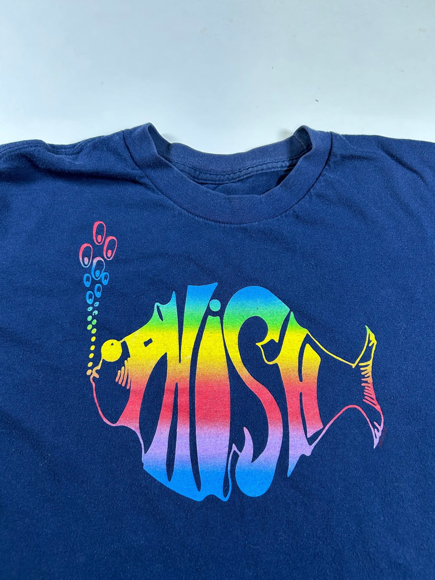 Vintage Phish Band Tee Rainbow Fish Concert Rock T-Shirt 00s Print Fits L/M 21x28.25 Inches