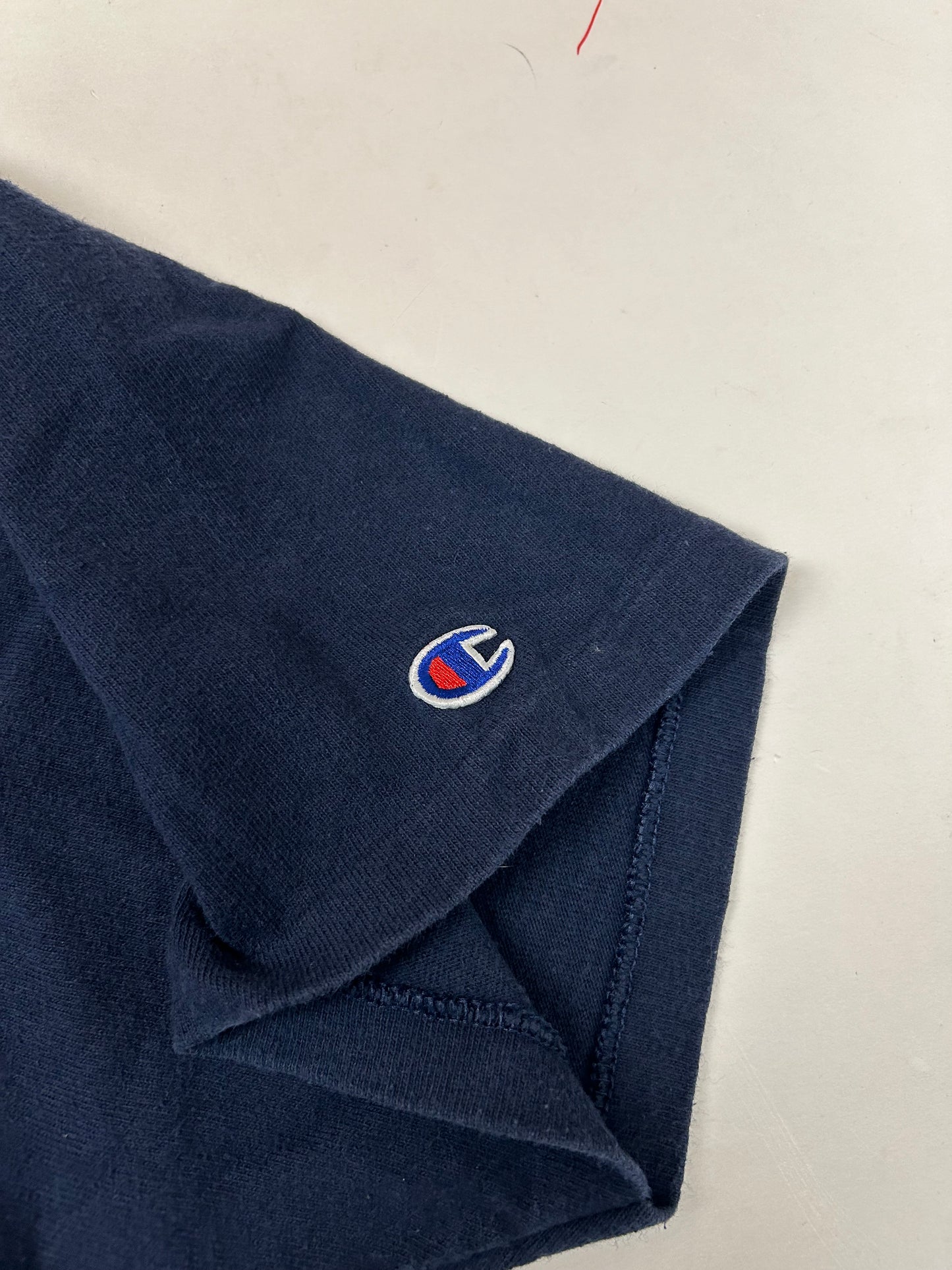 Vintage Champion 1996 Atalanta Olympics Embroidered Logo Tee Navy XL 24.25x28.5 Inches