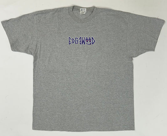 Edgewood NJ first edition “Deeper Than The Roots.” Tee 2XL  25.5x31 Inches Early 00s Champion Blank Gray 90/10 Blend Mexico
