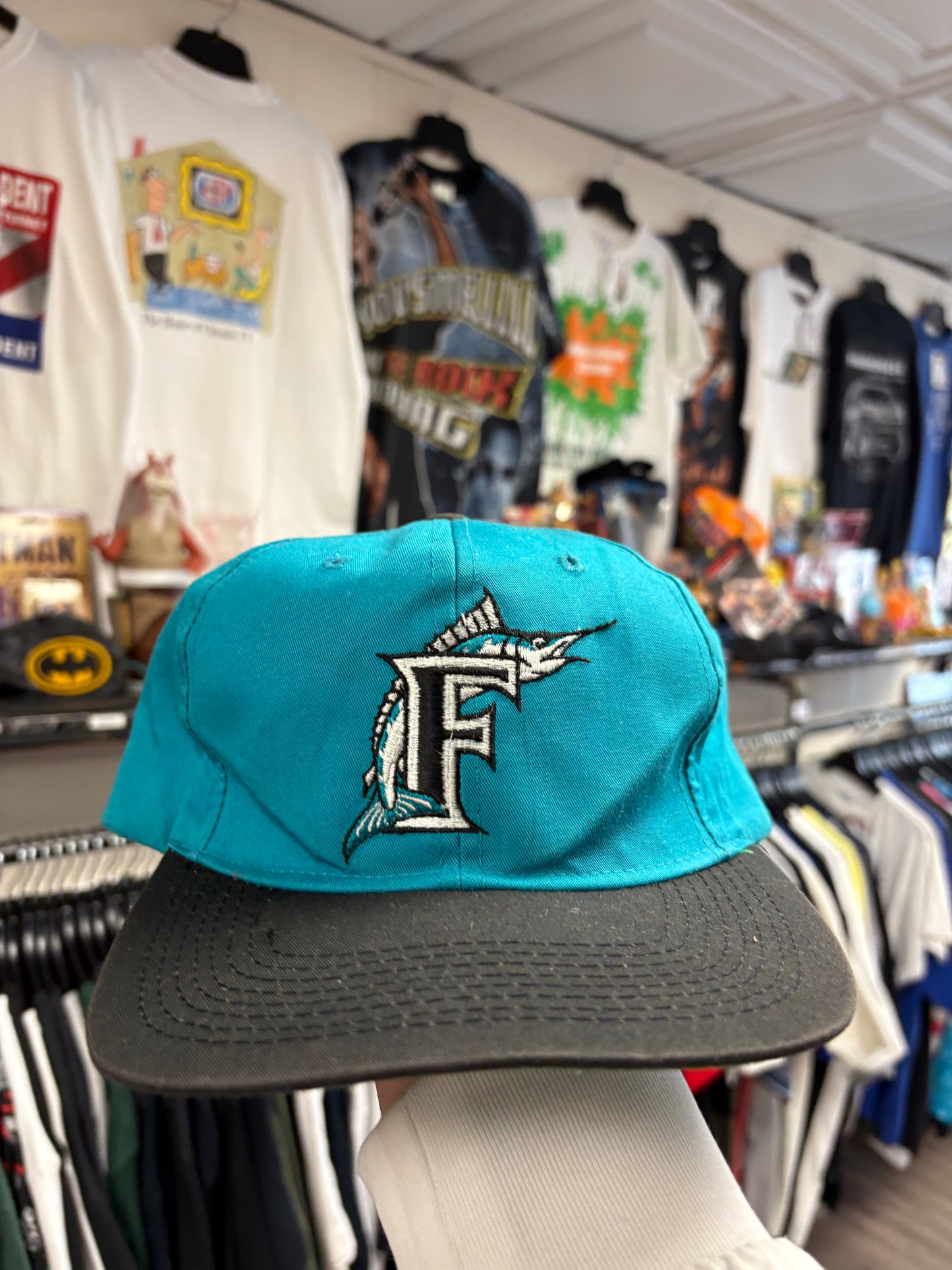 Vintage Florida Marlins Blue snapback hat
