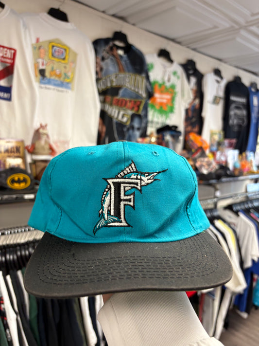 Vintage Florida Marlins Blue snapback hat