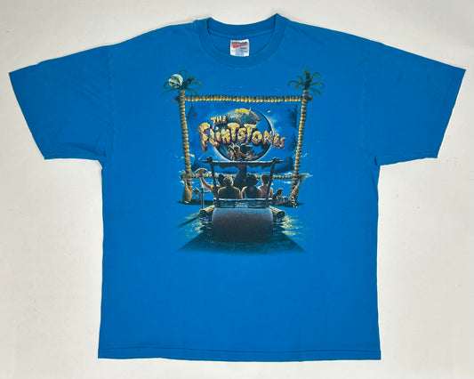 Vintage The Flintstones Movie Promo 1994 Tee Blue Size XL 23.75x29 Inches