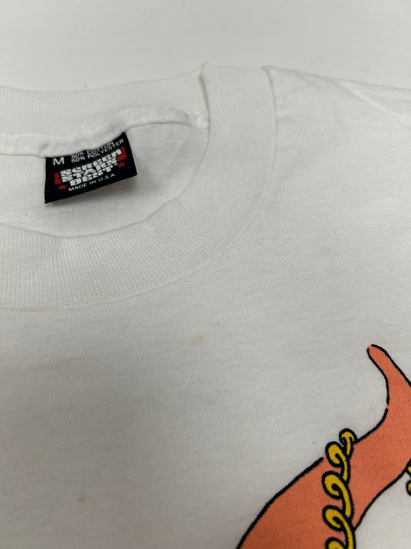 Vintage 1987 Talking Tops Saurus Phonasaurus Saurus Gang Tee Small Fit 18.25x26.75 Inches As Is