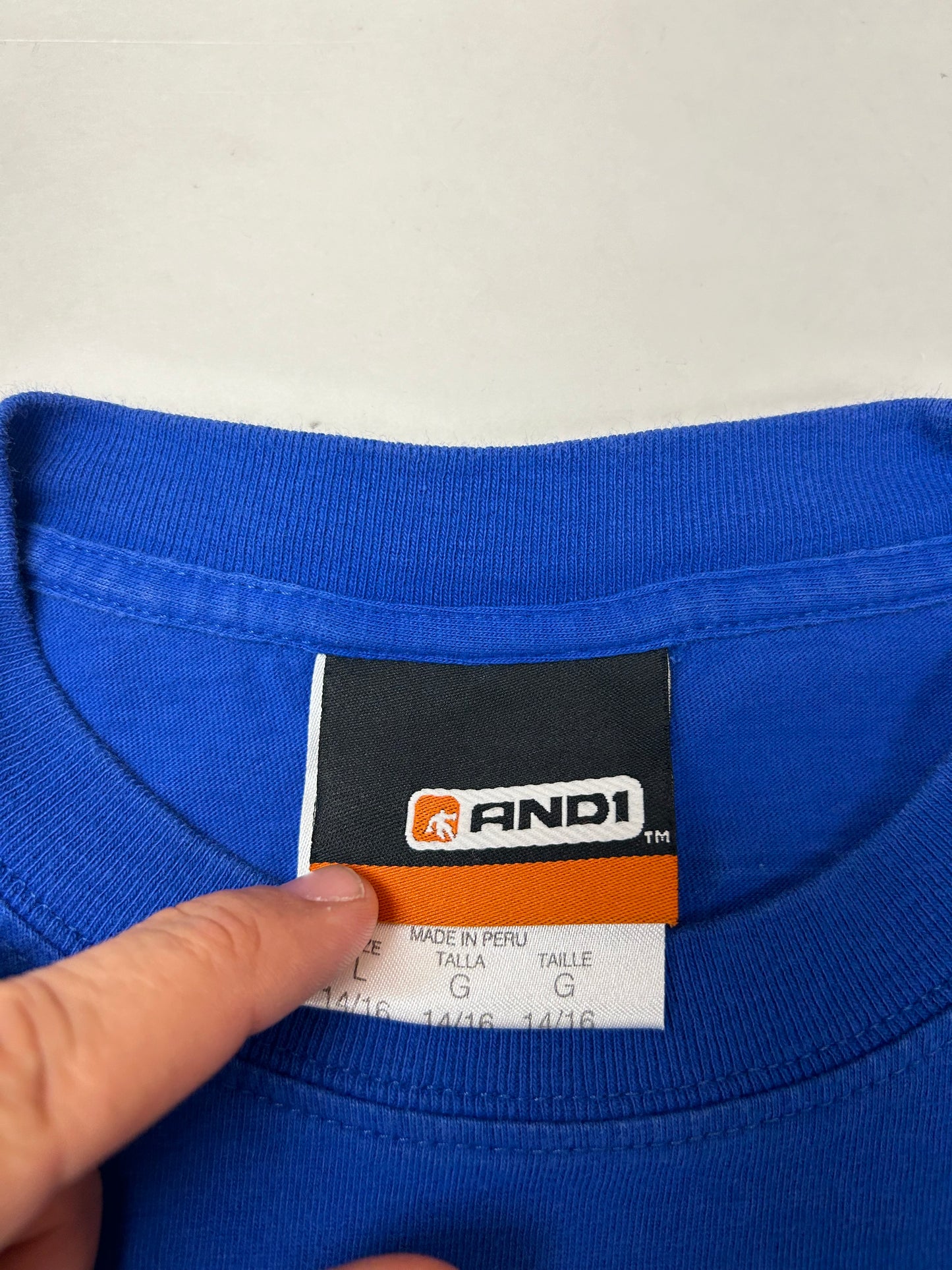 Vintage 00s And 1 Basketball Graphic Tee Youth Large (14/16) Blue Adult S/M 20x26 Inches